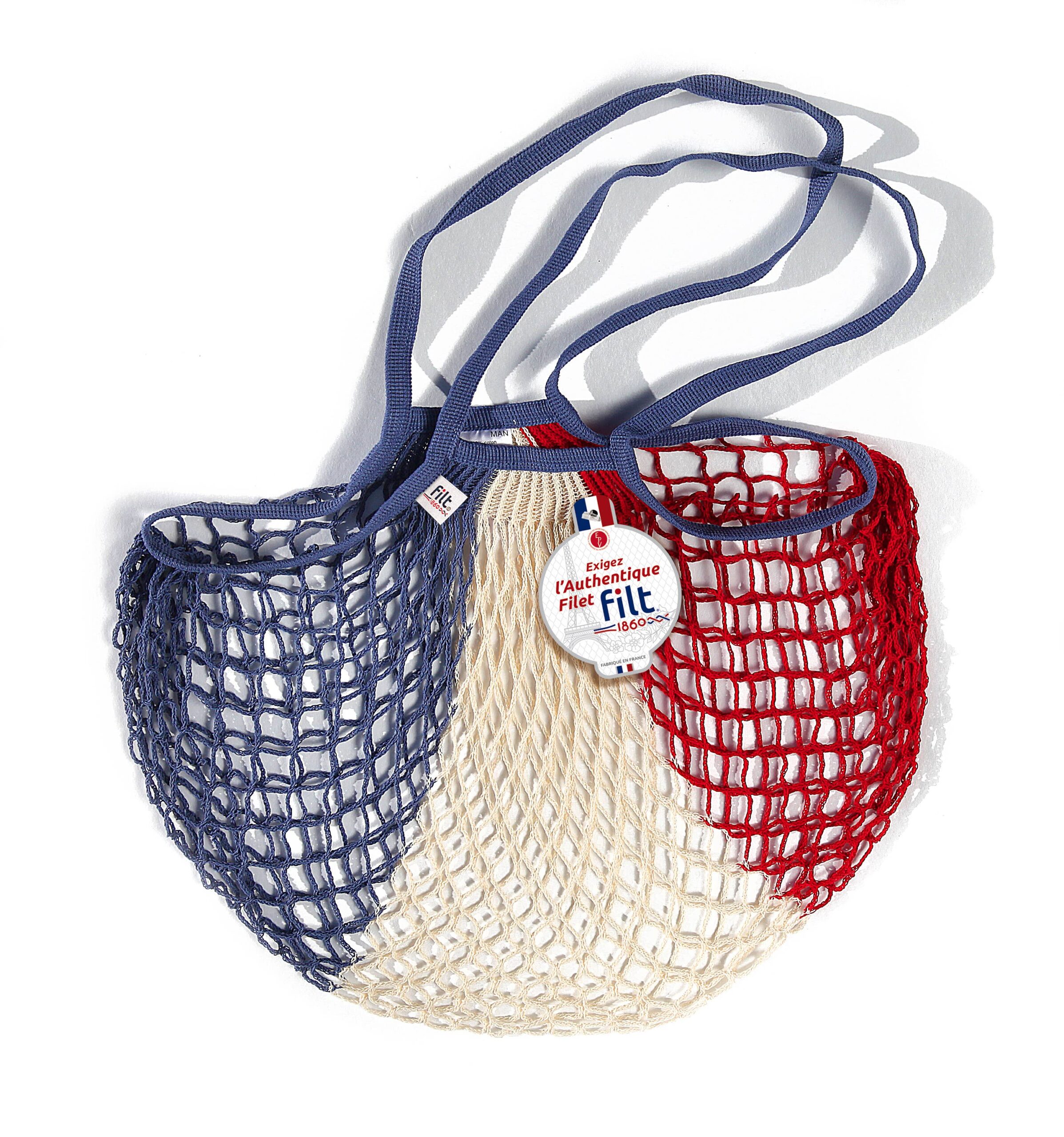 Filt1860 - Blue White Red Shopping Net with Large Handles
