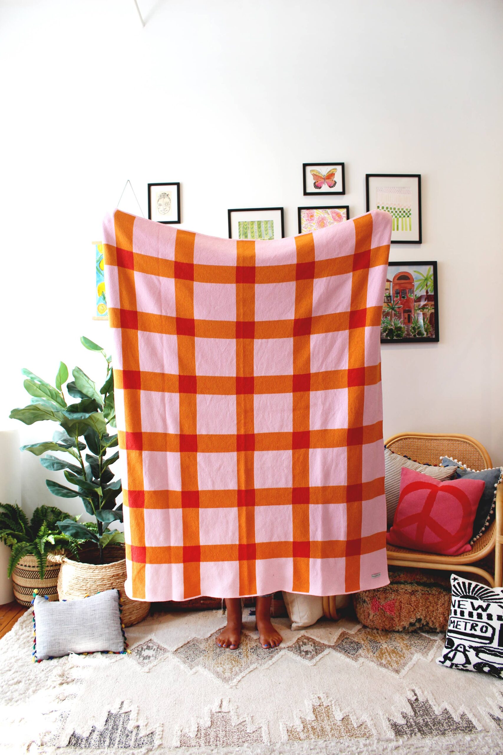 Calhoun & Co. - Gingham Knit Blanket