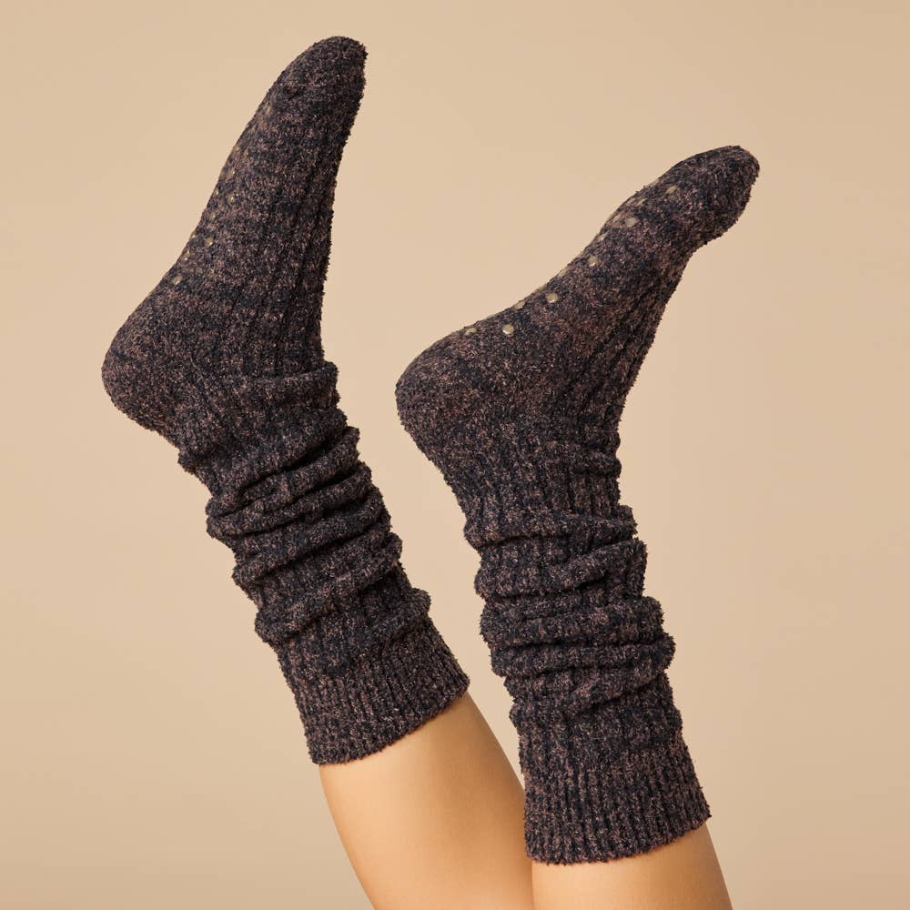 Marshmallow Socks with Grippers: Heather Coco - Image 9