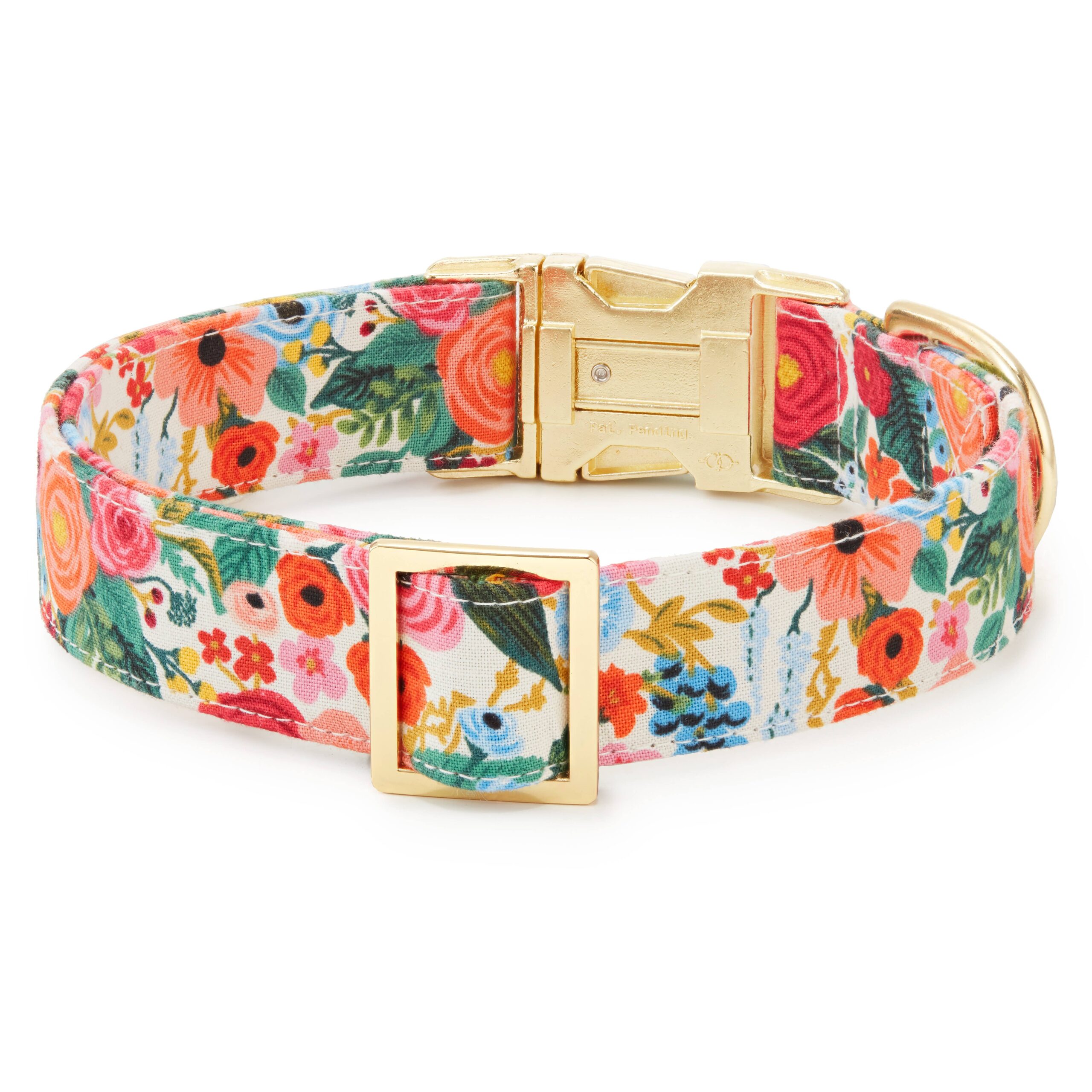 Rifle Paper Co. x TFD Garden Party Dog Collar: S/ Gold - Image 2