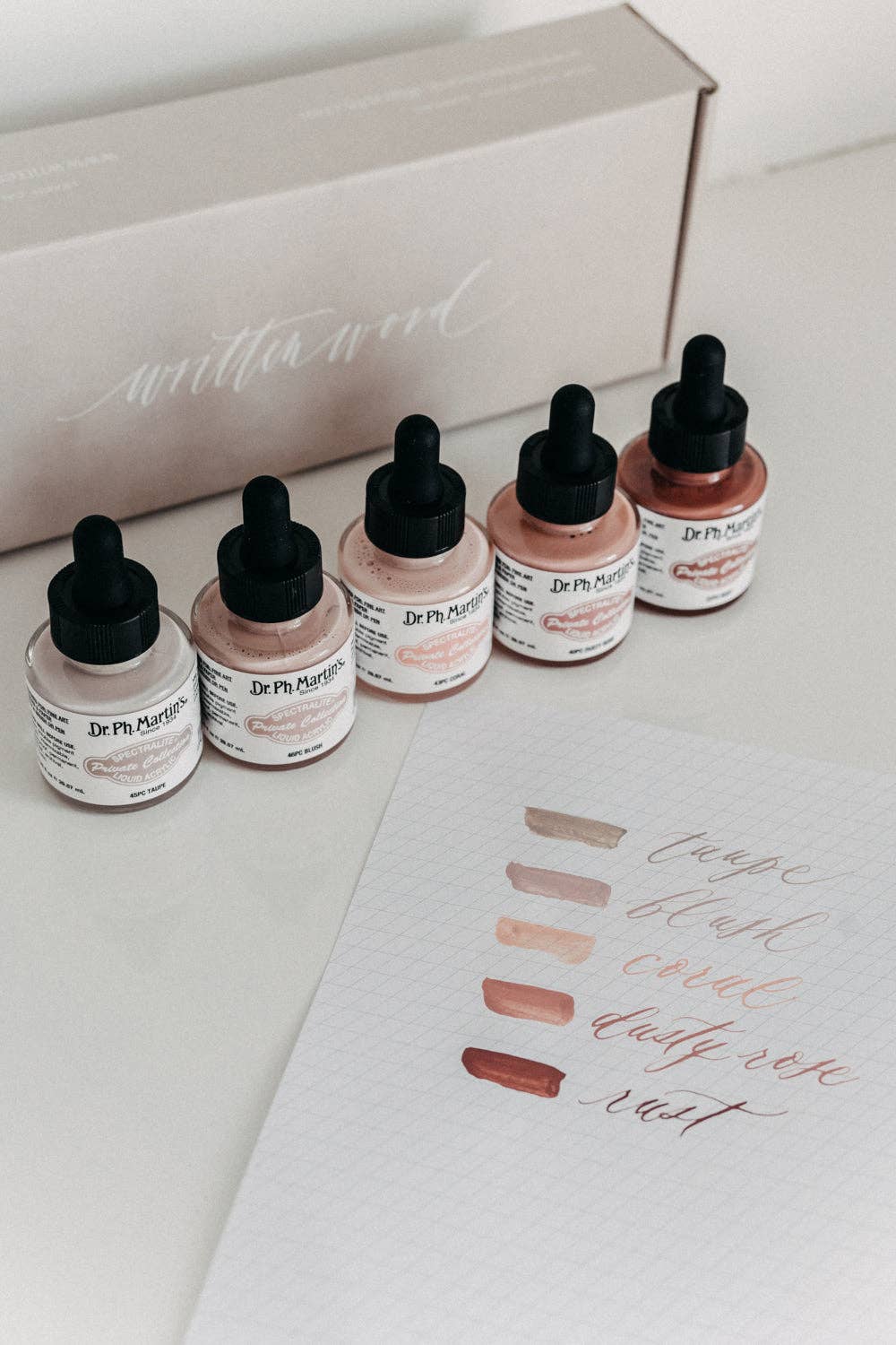 Warm Tone Calligraphy Ink Set of 5 - Image 2