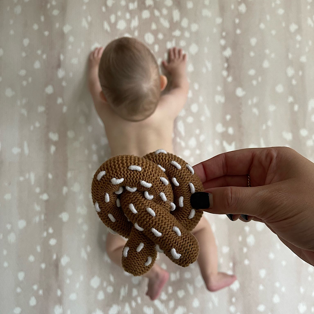 Estella - Organic Baby Toy - Pretzel Rattle (Handmade) - Image 3