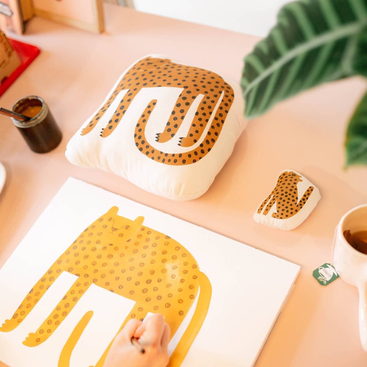 Imani + KIDS by Imani Collective - Mama Cheetah and Cub Canvas Pillow Set - Image 2