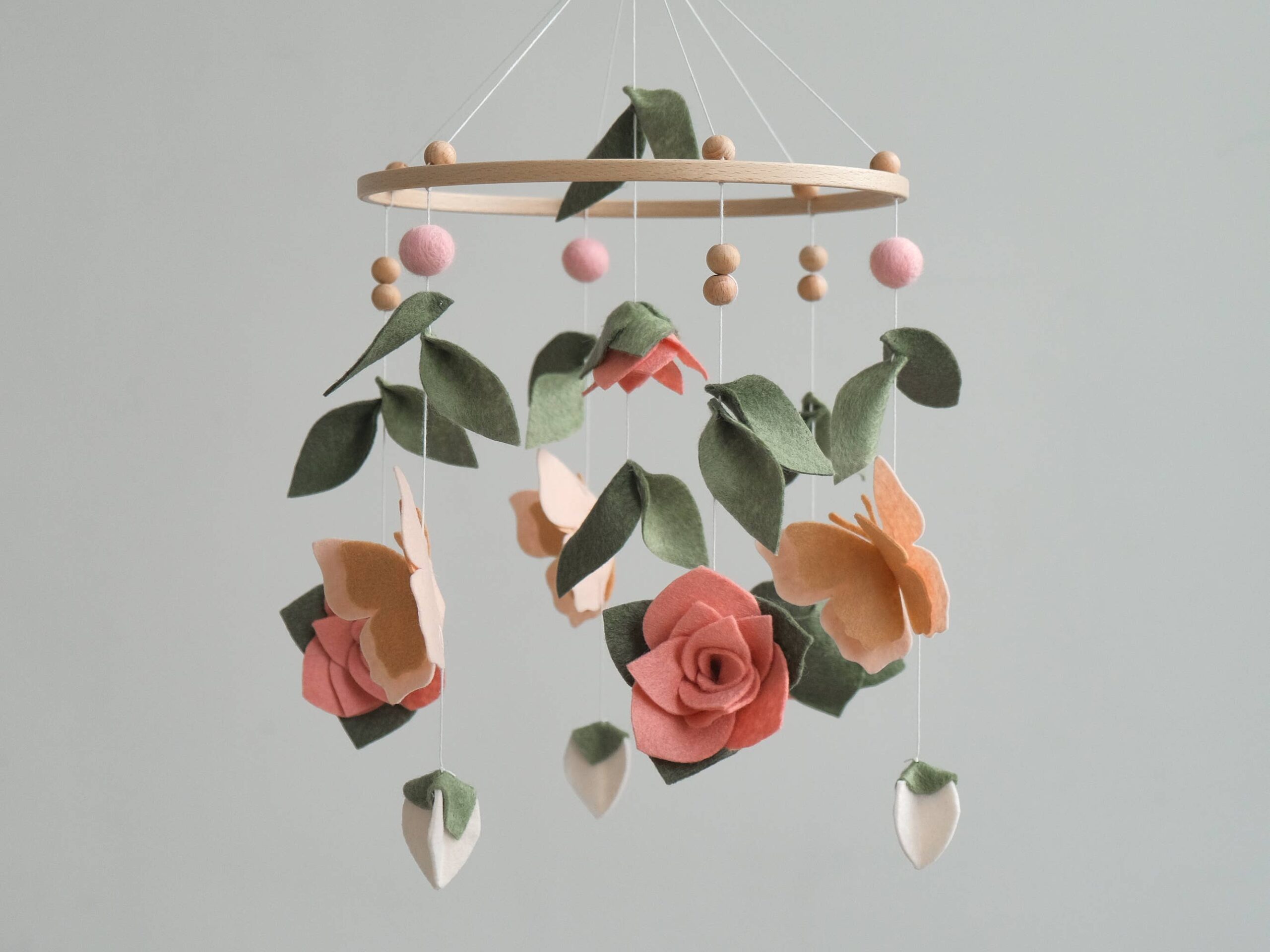 ChilDreams - Flower Baby Mobile - Butterfly Crib Mobile - Floral Nursery