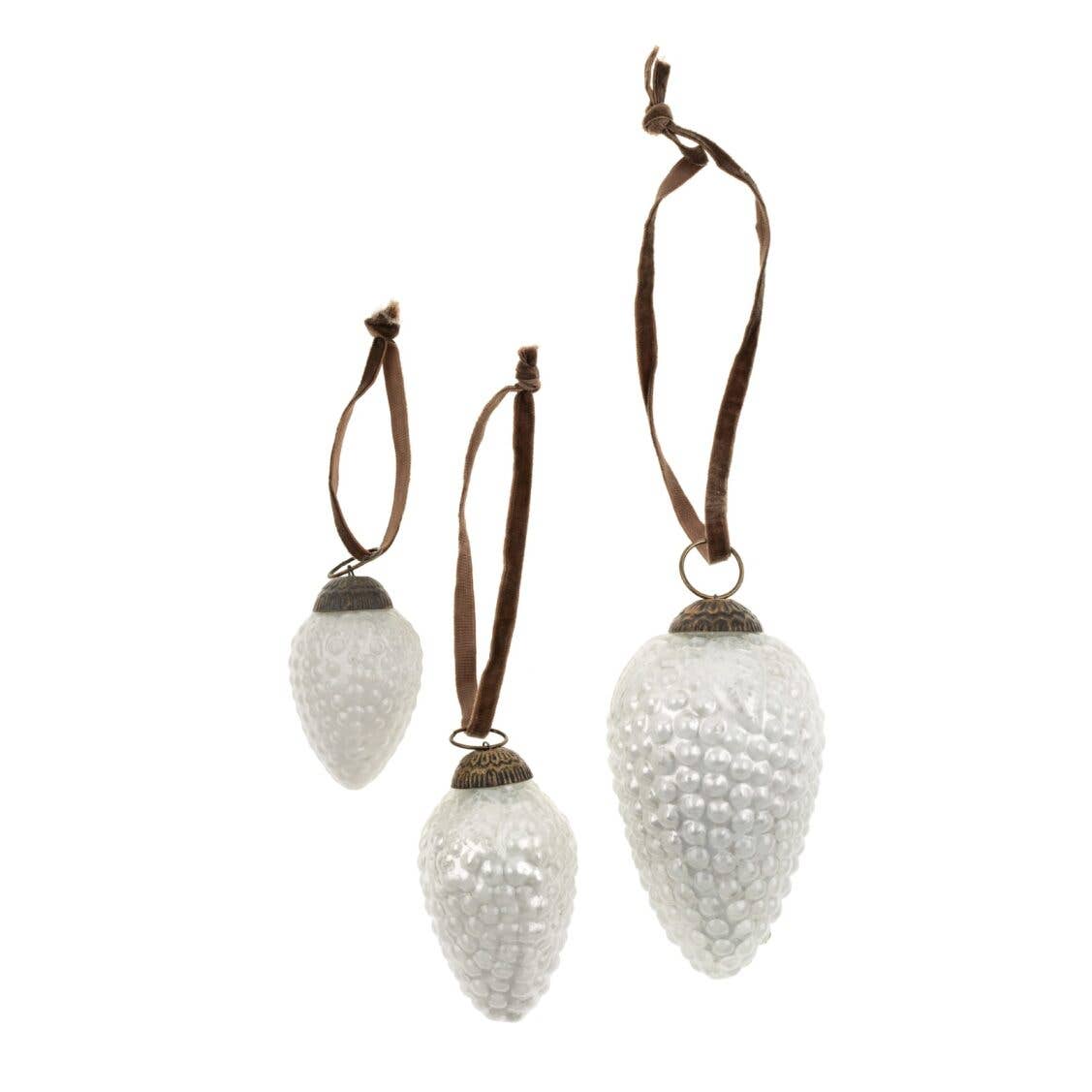 Glass Pinecone Holiday Ornament M - Image 3