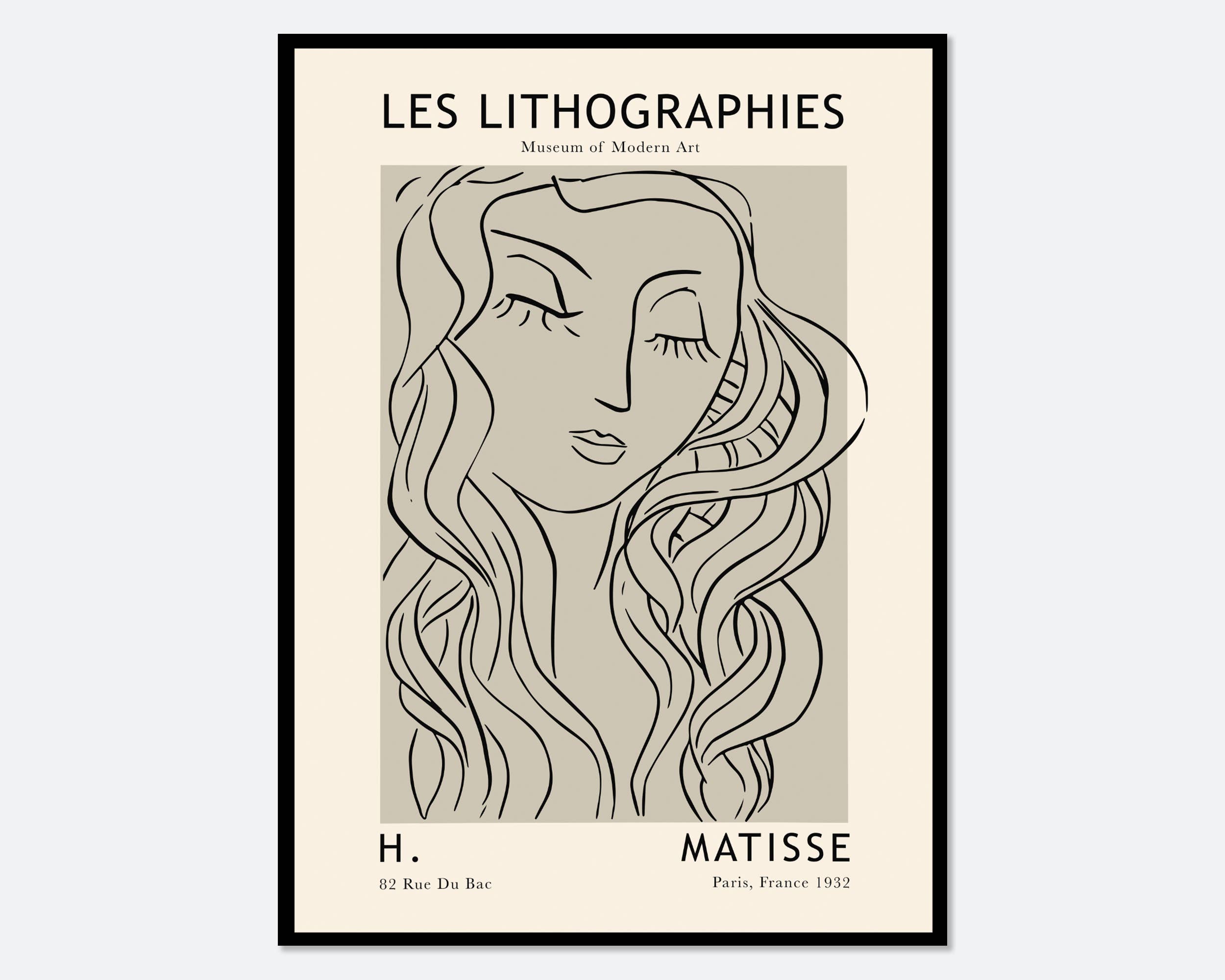 Sugar & Canvas - Henri Matisse Woman Line Art Vintage Poster Art Print M99