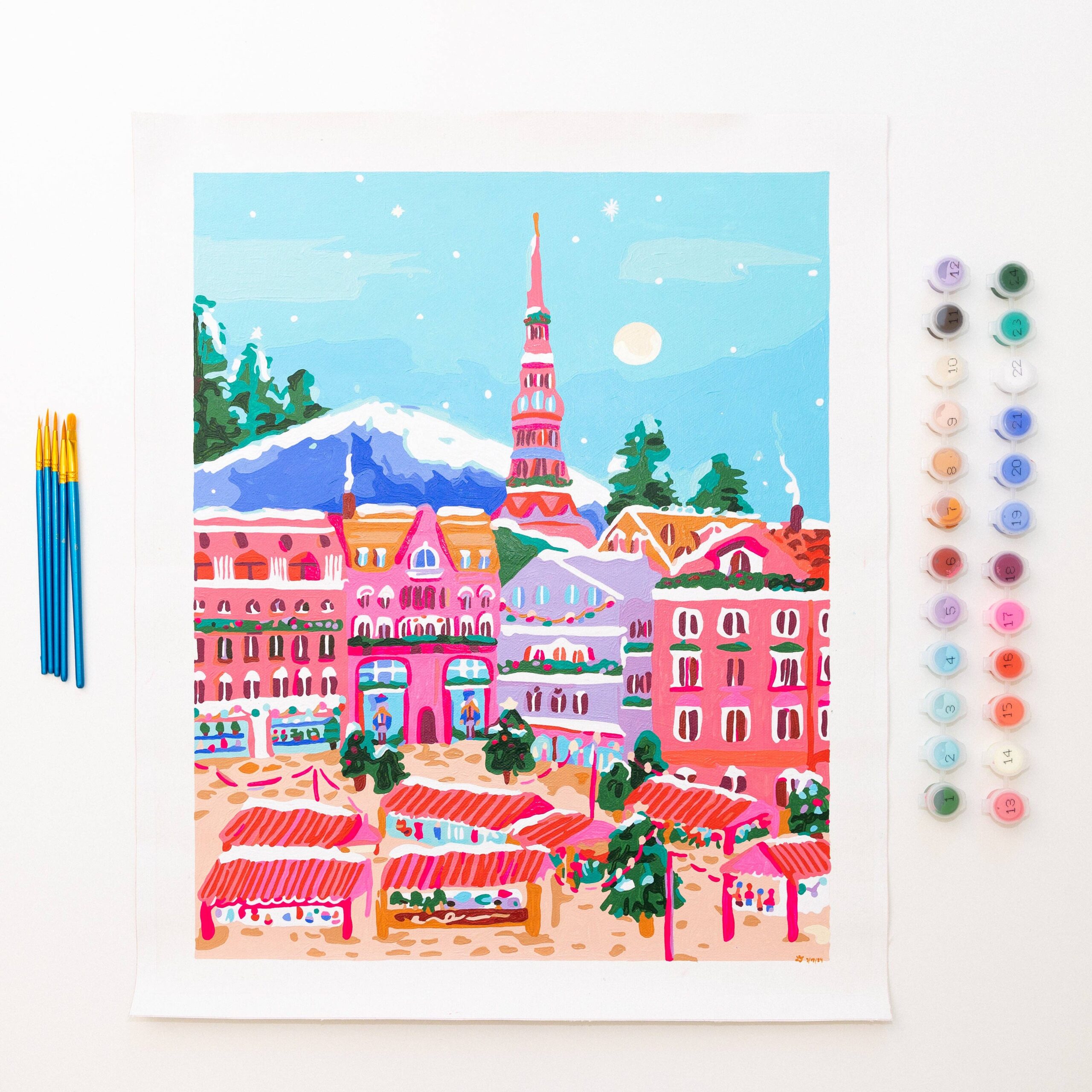 Winter Markets by Millie Illustrates Paint by Numbers Deluxe