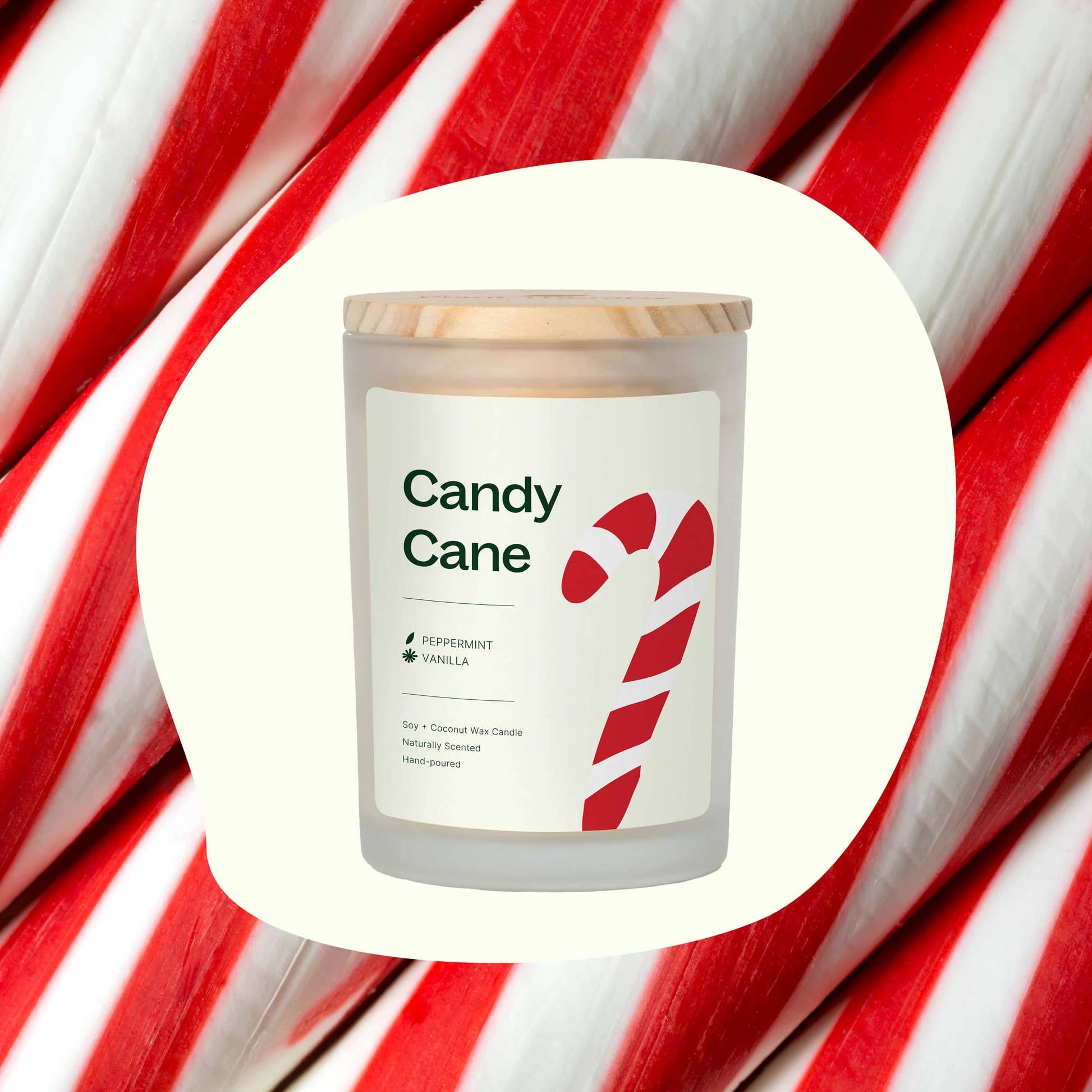 Candy Cane Naturally Scented Candle - Image 2