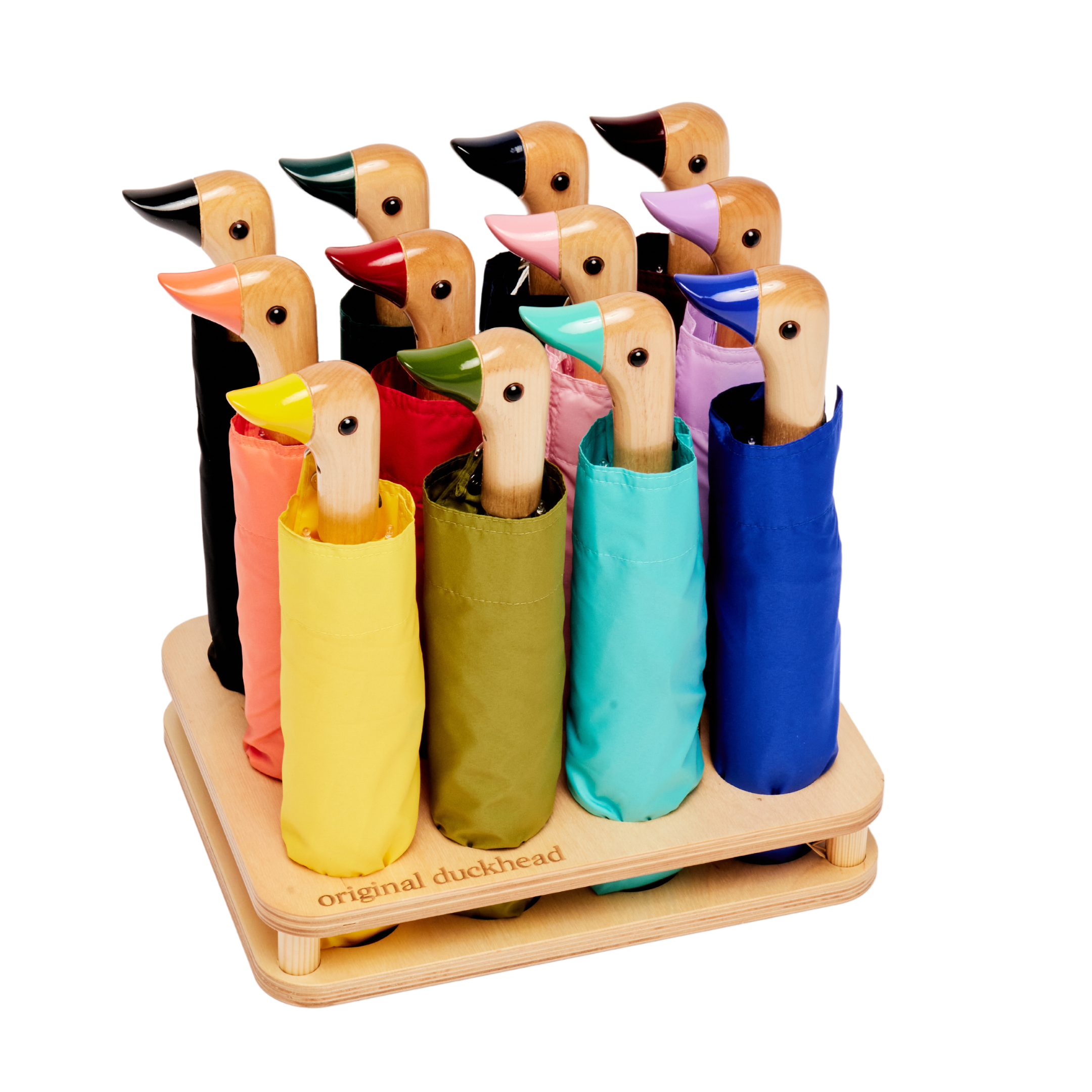 Original Duckhead US - 12-Slot Handmade Wooden Umbrella POS Display - Image 3