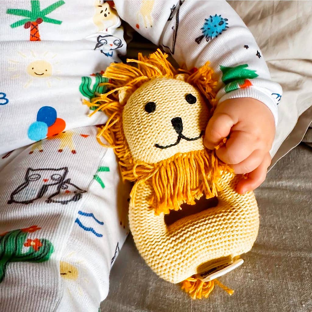 Estella - Organic Baby Toys - Newborn Rattles | Lion (Machine Washable - Image 4