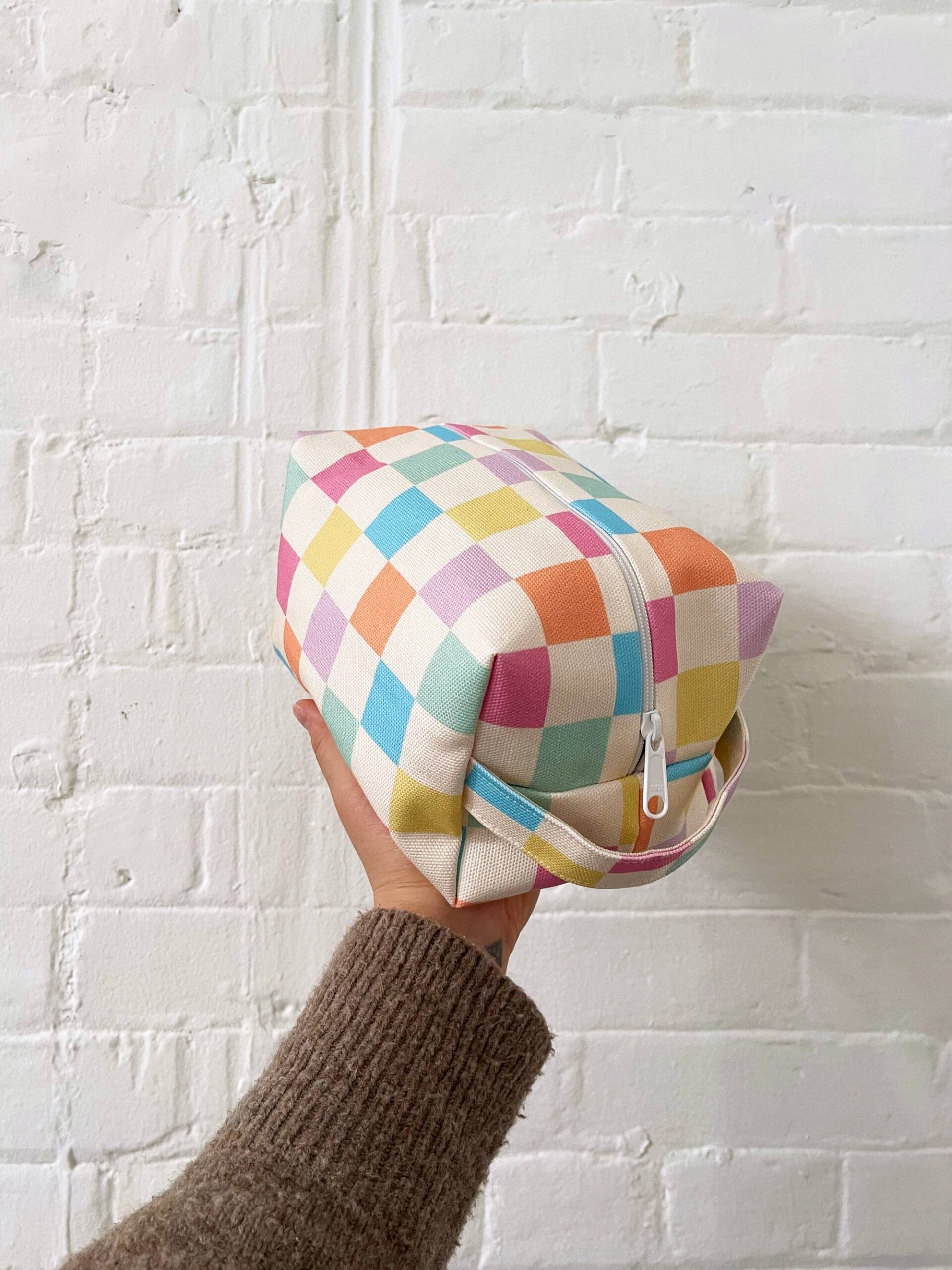 Freon Collective - Makeup Bag - Pastel Grid