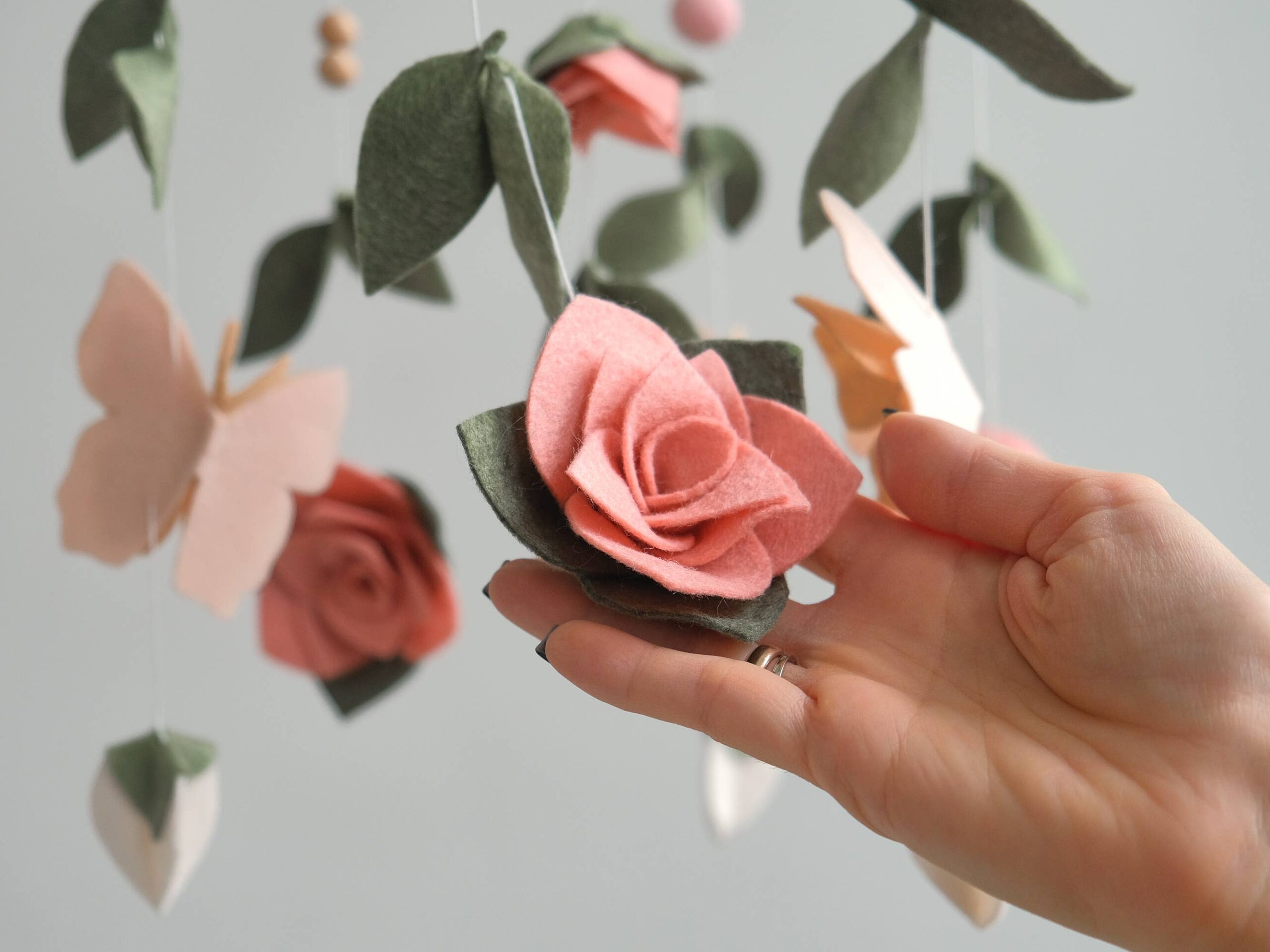 ChilDreams - Flower Baby Mobile - Butterfly Crib Mobile - Floral Nursery - Image 2