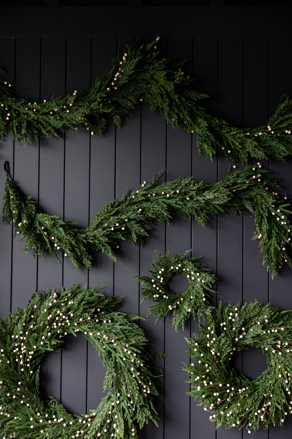 White Plum Berry Norfolk Cypress Real Touch Wreath - 14" - Image 5