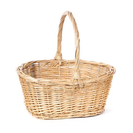 Medium Oval WHT WLW Basket