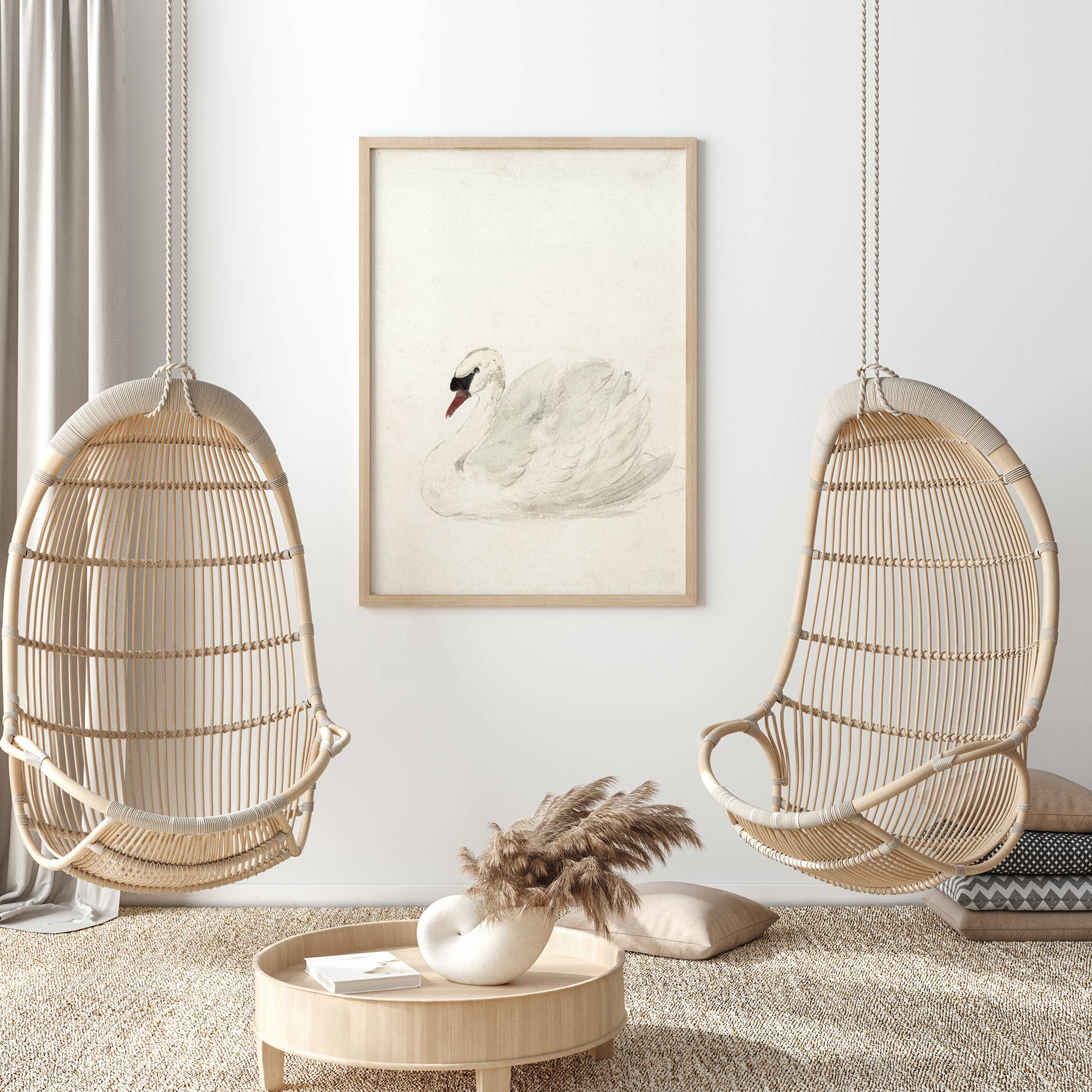 Sugar & Canvas - Vintage European Swan Animal Portrait Art Print VP111 - Image 8