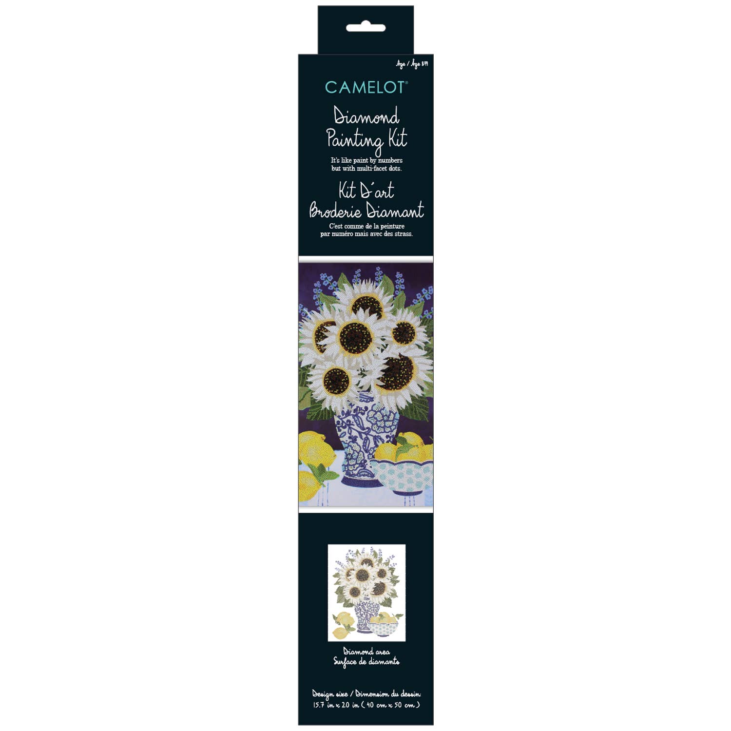 White Sunflowers Diamond Painting Kit - Image 2