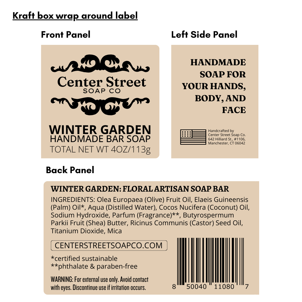 Center Street Soap Co - Winter Garden Handmade Soap Bar - 4oz - Image 4