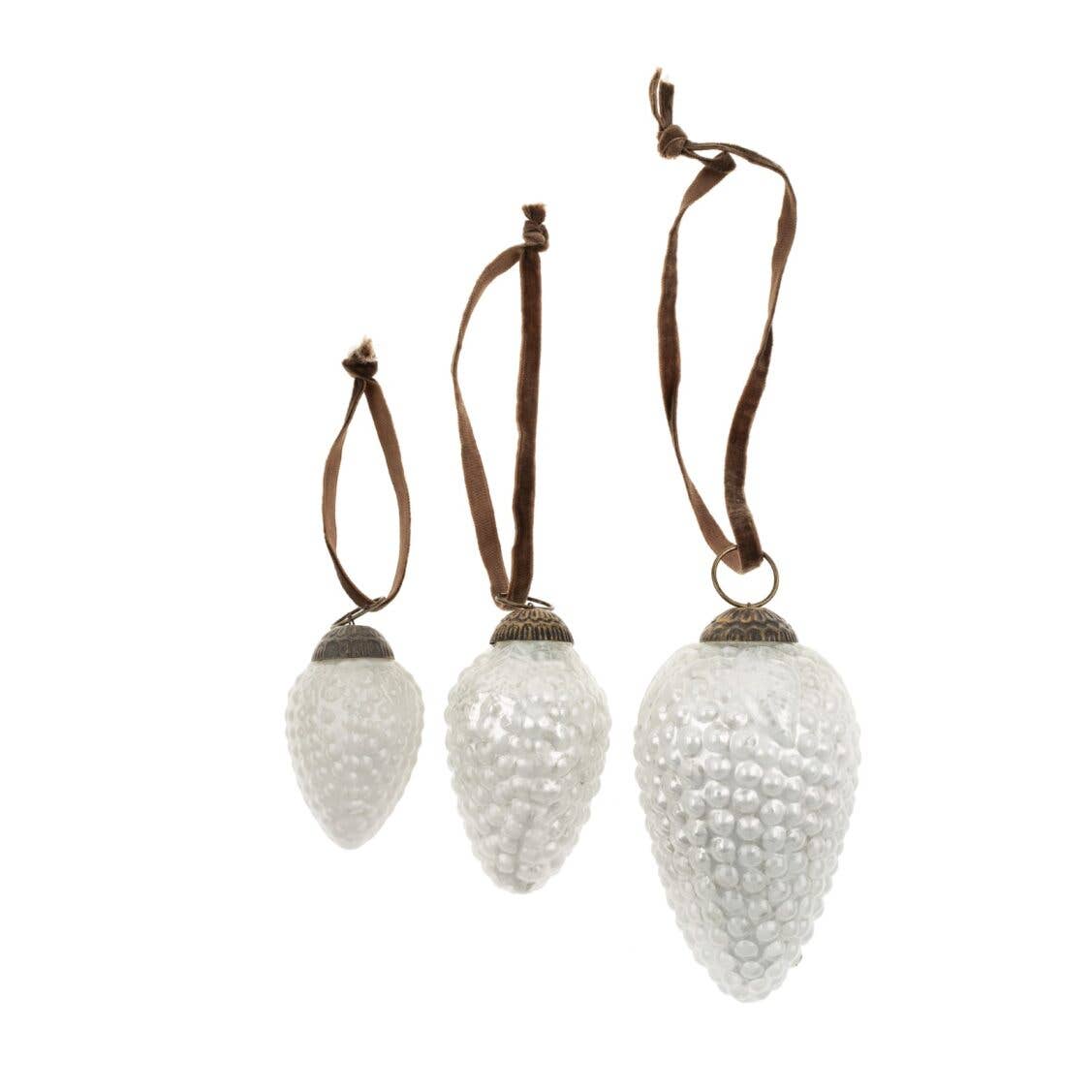 Glass Pinecone Holiday Ornament M - Image 2