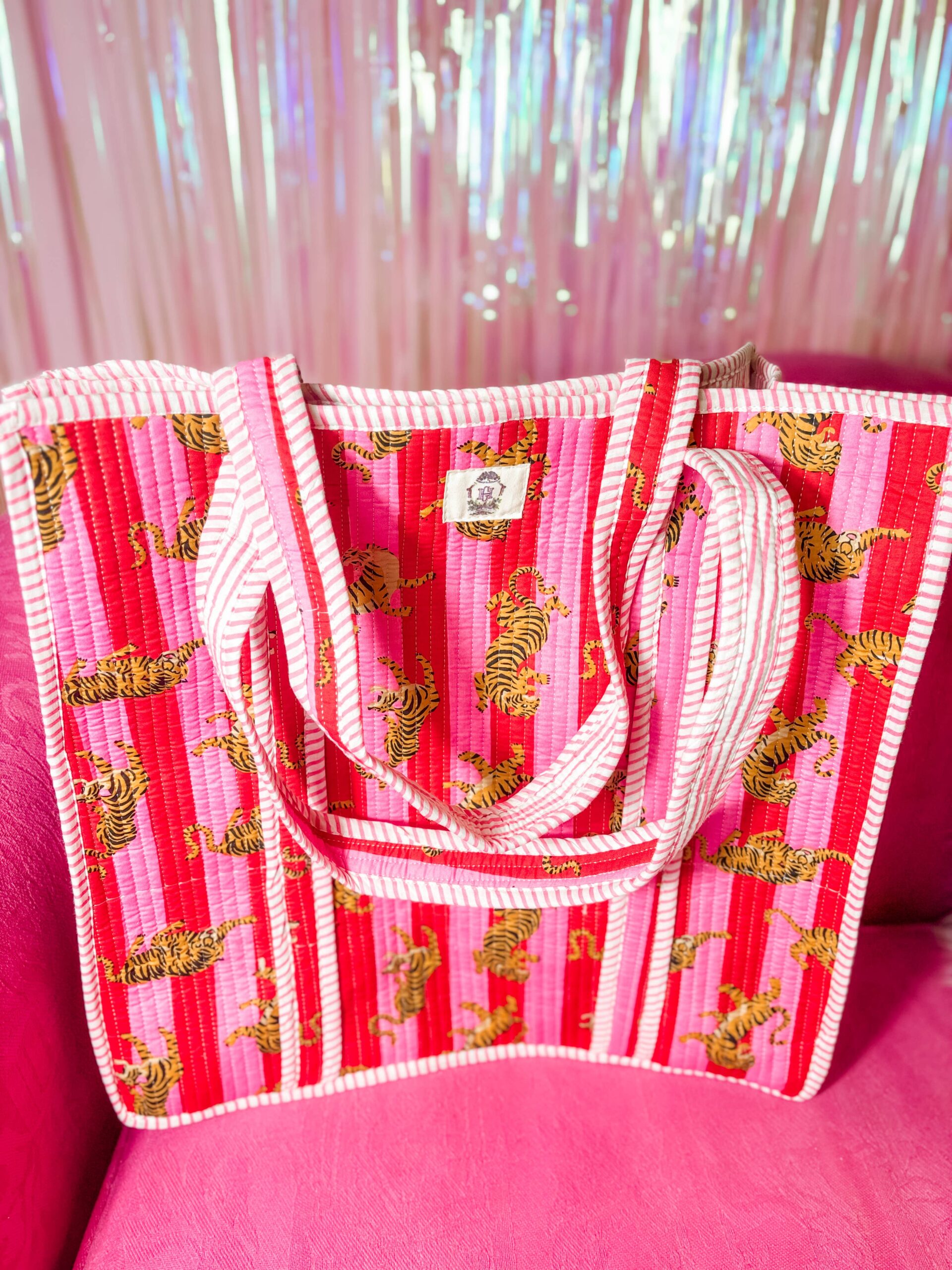 Tiger Lily | Large Quilted Tote Bag