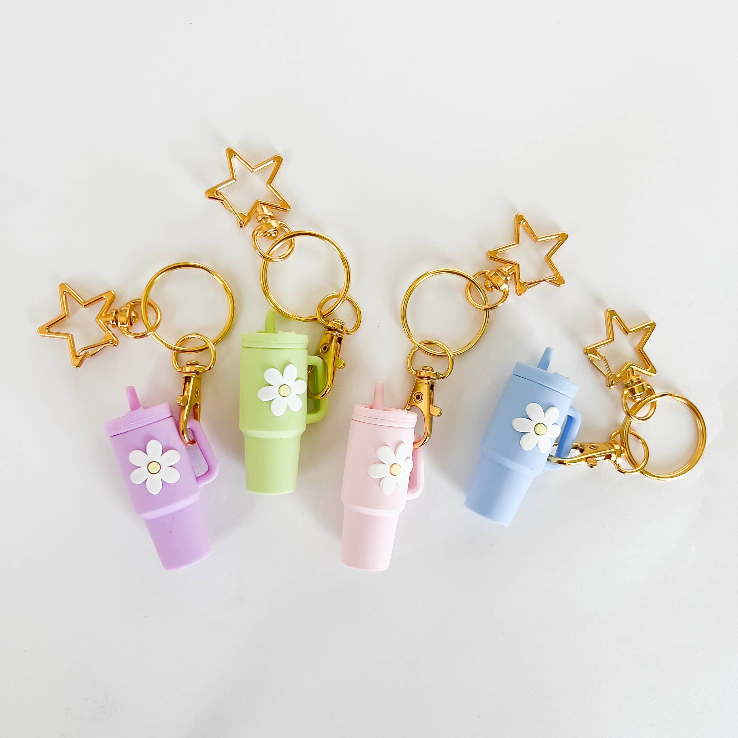 Mini Stanley Cup Keychain Accessories – Daisy Flower Design