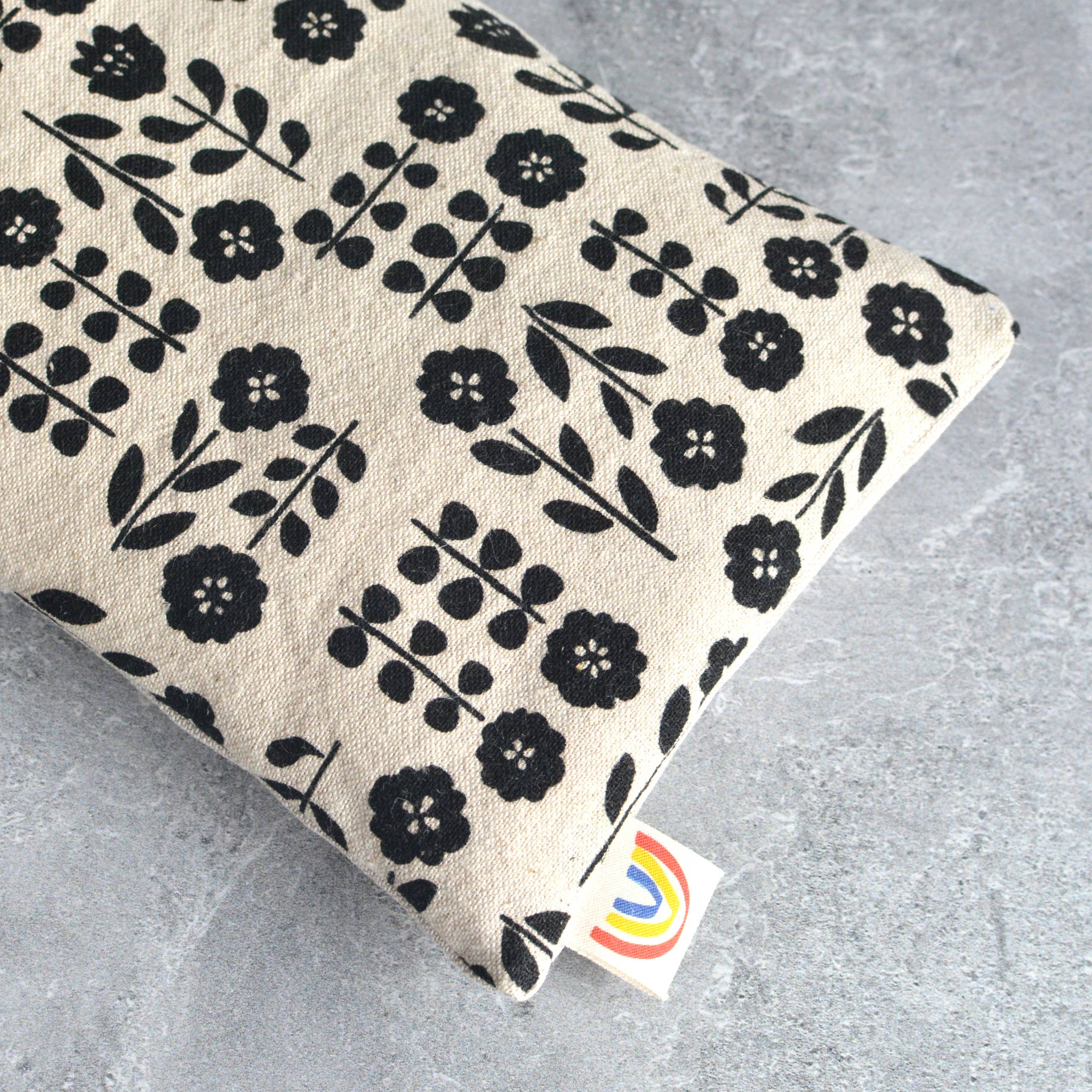 Japandi Floral Monochrome Weighted Eye Pillow: Lavender - Image 2