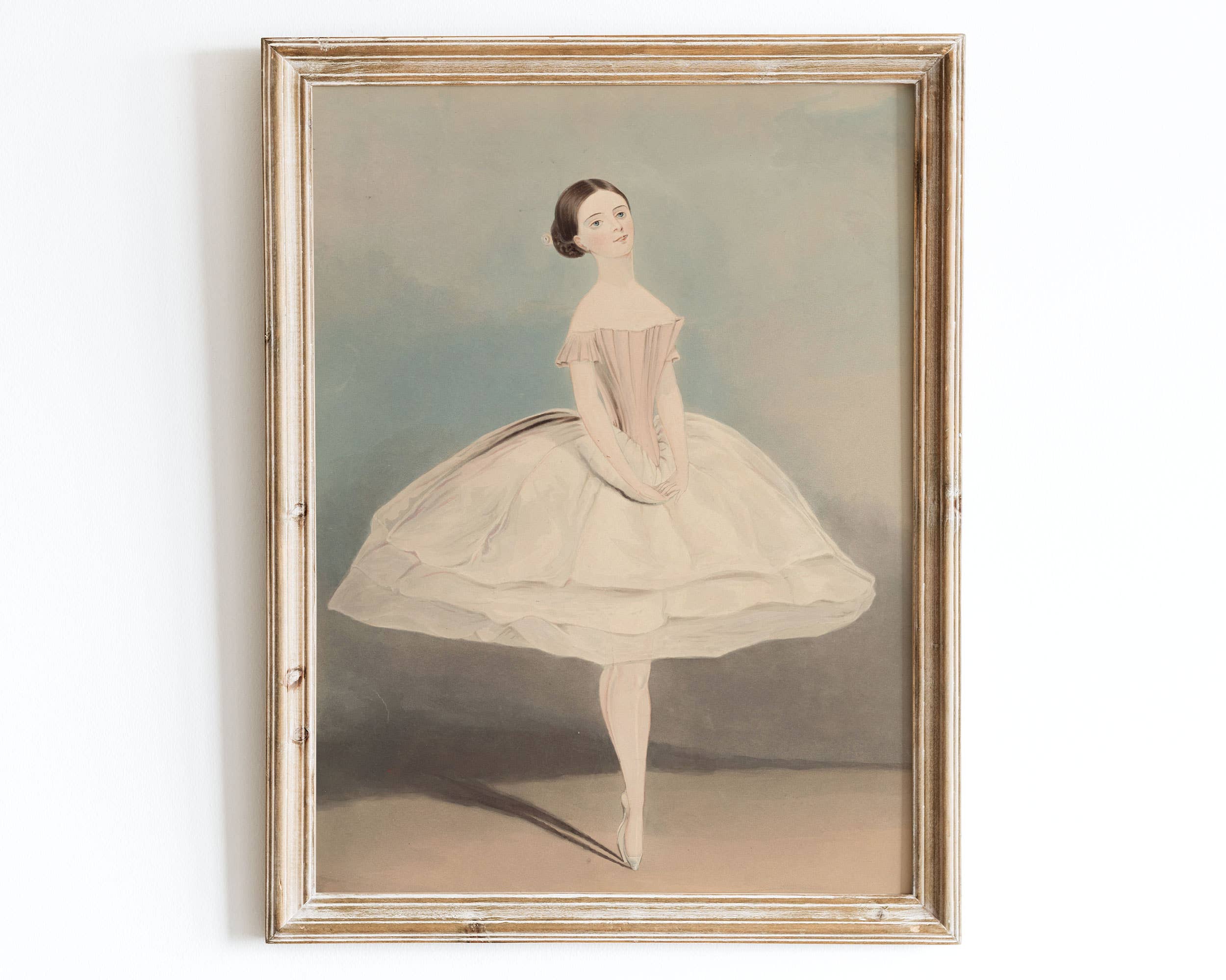 Sugar & Canvas - European Vintage Ballerina Girl Pastel Art Print VP32
