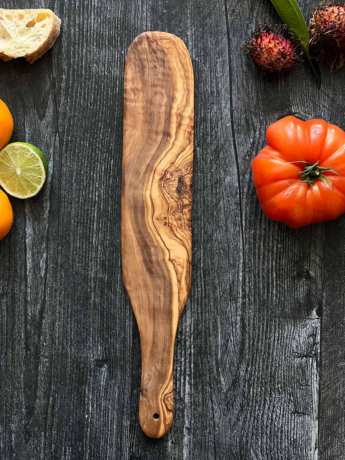 Olive Wood Long Crepe Spatula 14"