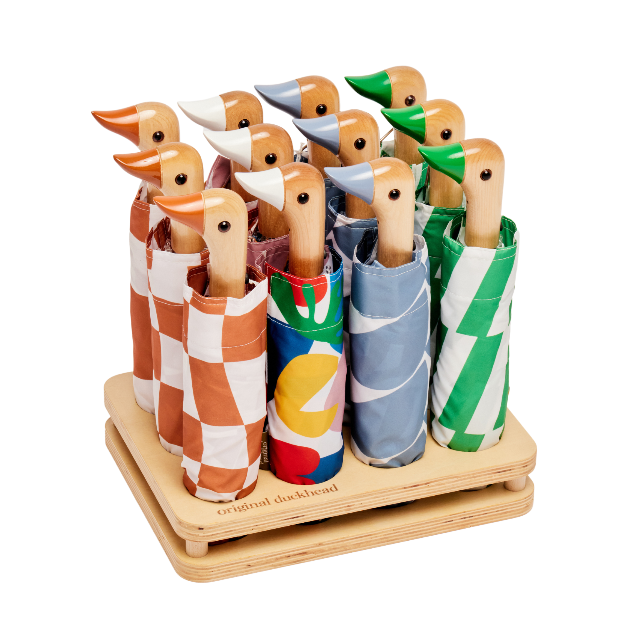 Original Duckhead US - 12-Slot Handmade Wooden Umbrella POS Display - Image 2