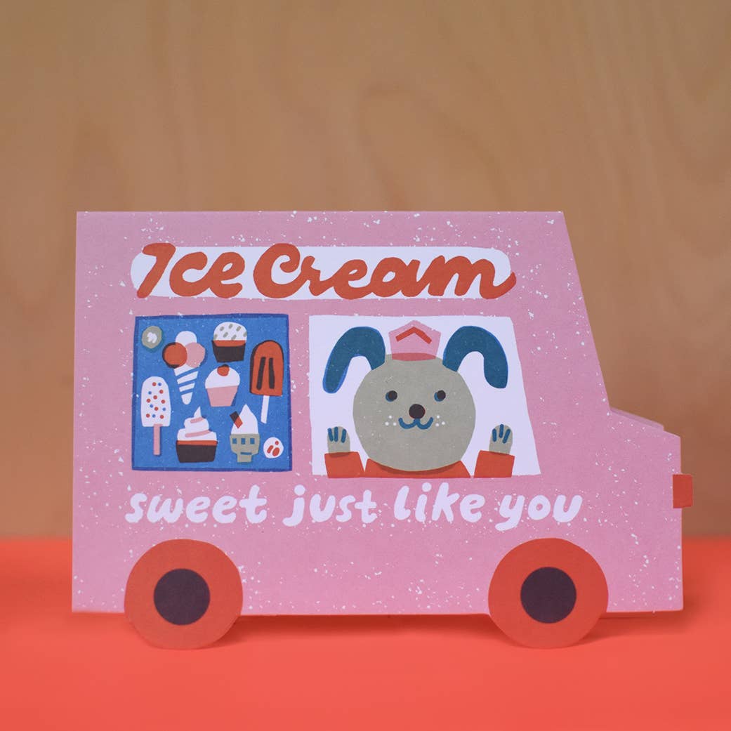 The Printed Peanut - Ice Cream Van Die Cut Card - Image 3
