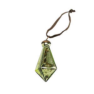 Diamond Droplet Holiday Ornament L, Jade