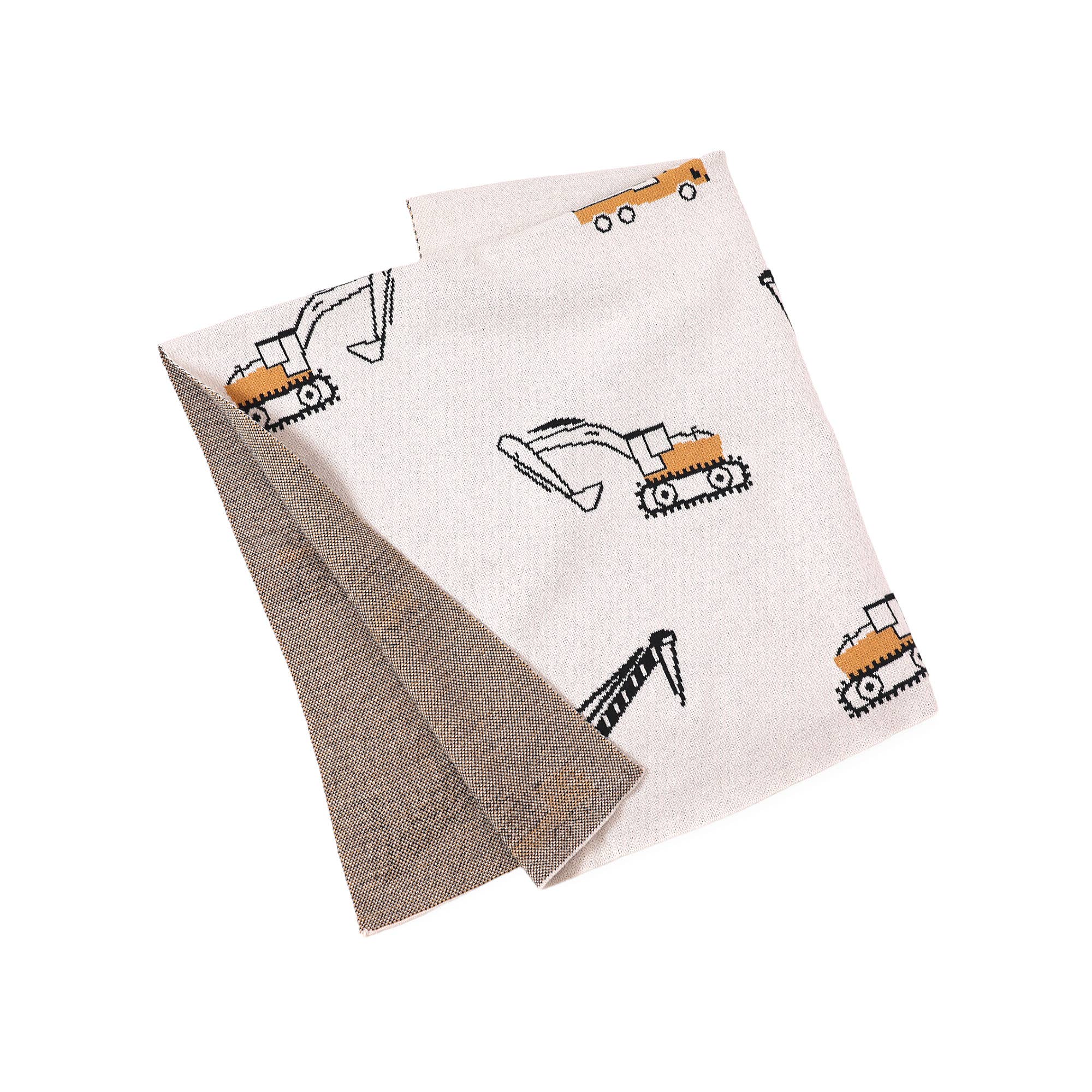 Trucks - Organic Cotton Jacquard Sweater Knit Baby Blankets: One Size