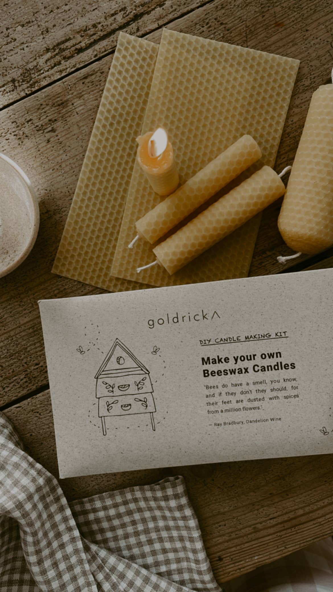 Goldrick Natural Living - Beeswax Candle Making Kit