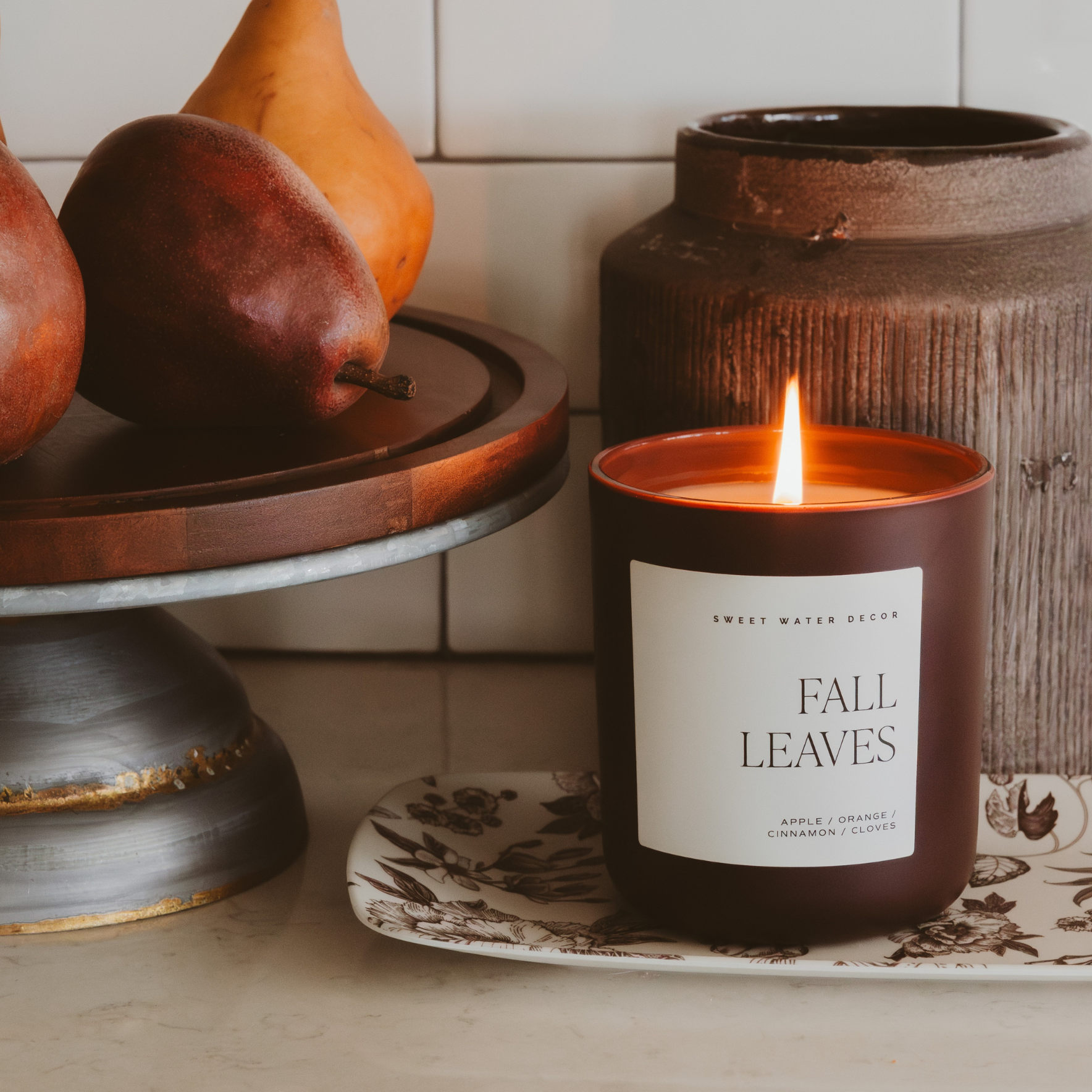Fall Leaves 15 oz Candle, Matte Jar - Image 2