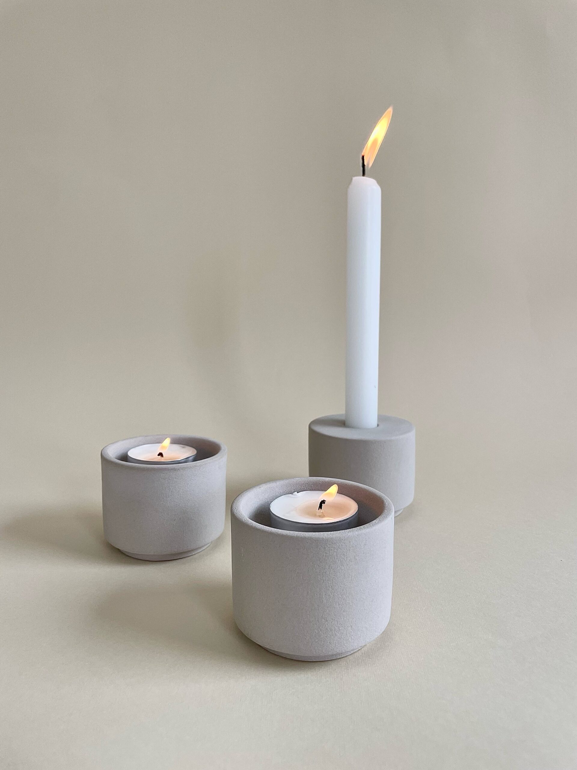 o cactuu - Modular candle holder Grey - NEW - Ceramic - Image 6