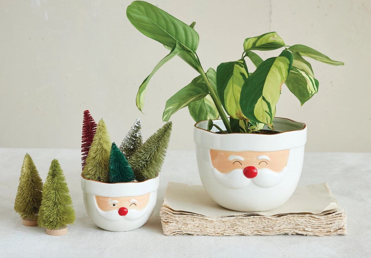 Santa Head Shaped Bowl with Red Rim - Image 2