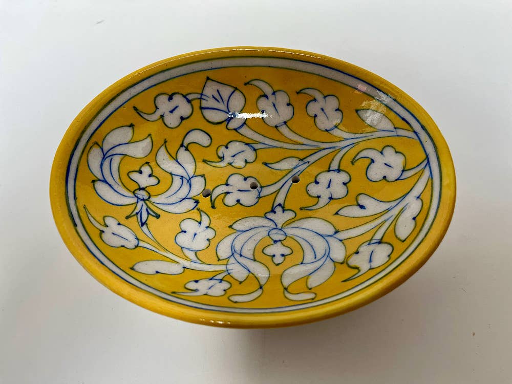 Pottery Soap Dish Med Zinnia Yellow
