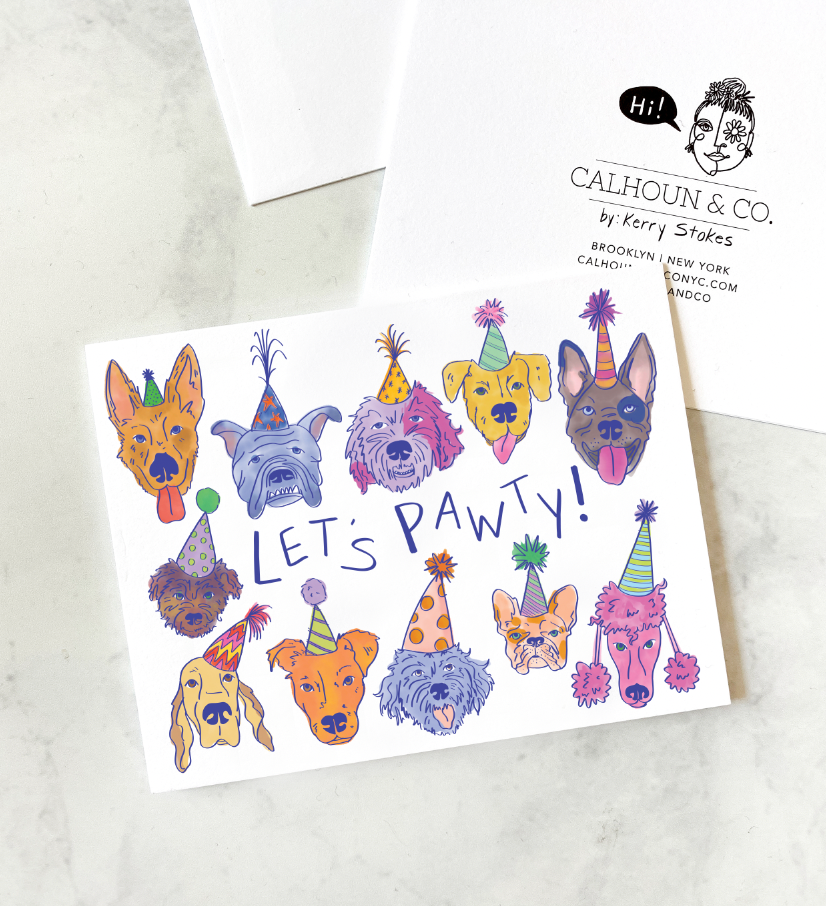 Calhoun & Co. - Pawty - Dog Birthday Greeting Card