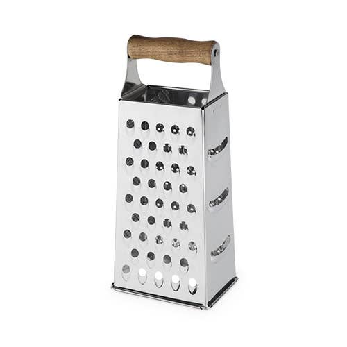 Twine - Acacia & Stainless Steel Cheese Grater w/ 4-Grating Patterns