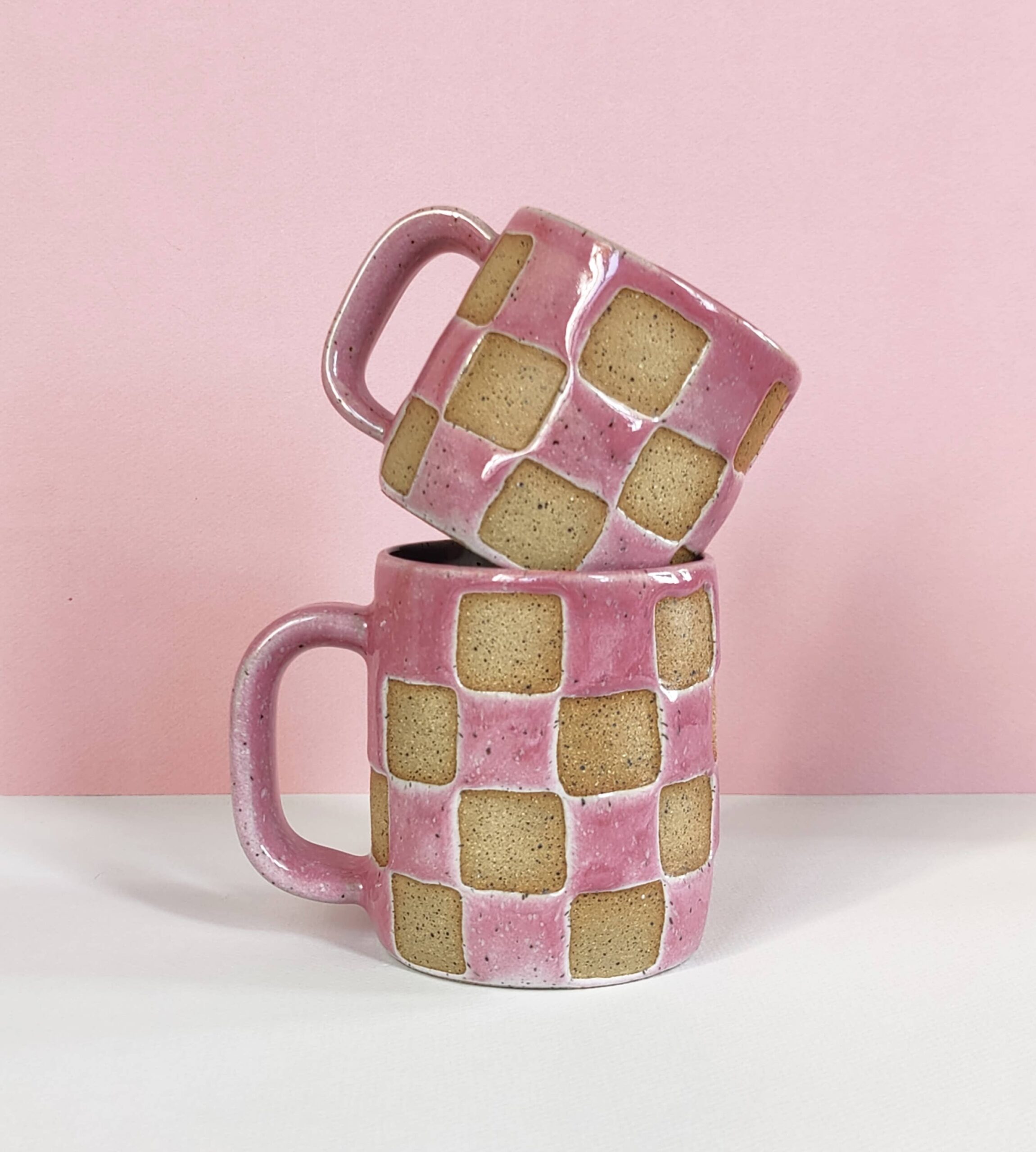 Osso Ceramics - Checkerboard Mug in Glossy Pink - Image 8