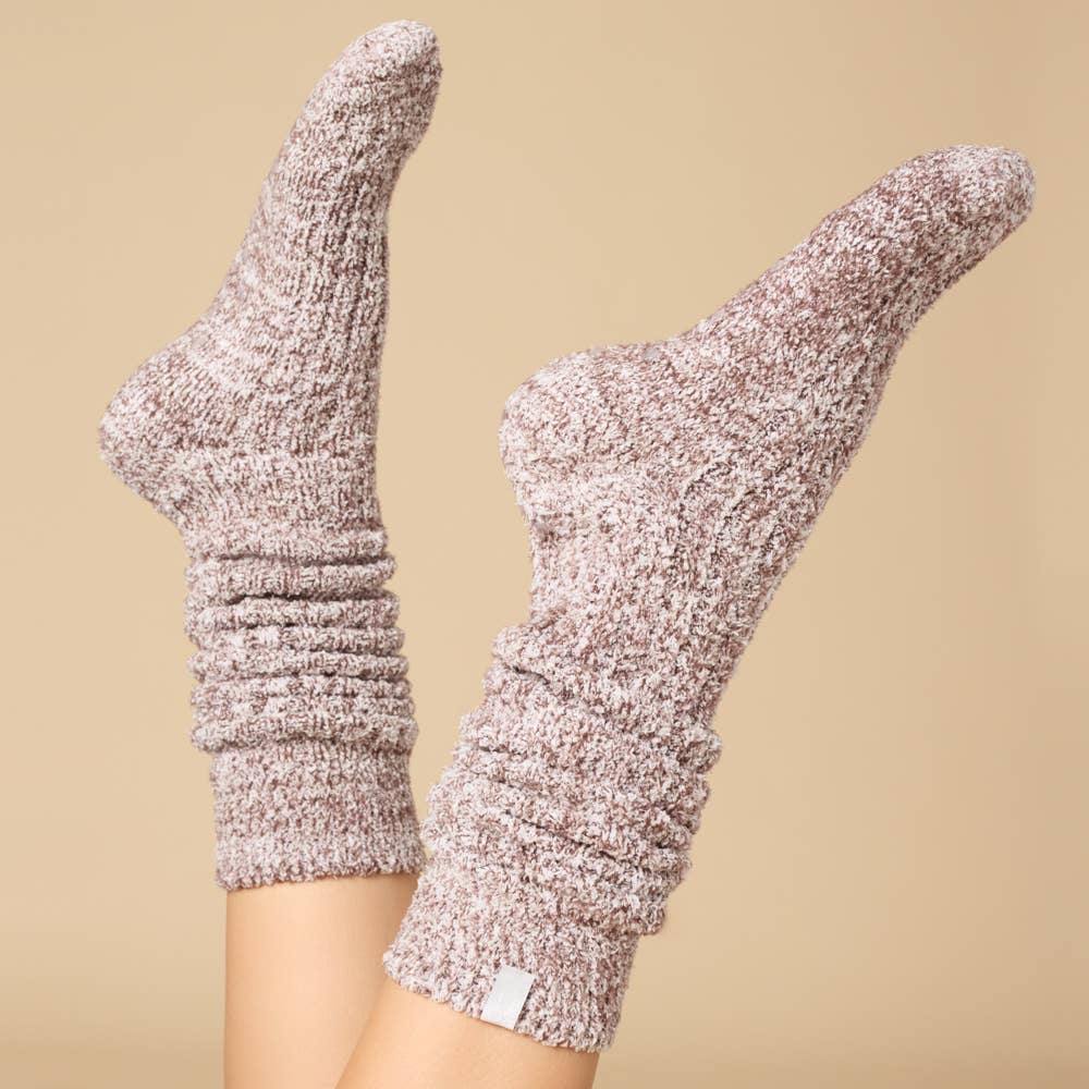 Marshmallow Socks with Grippers: Heather Coco - Image 8