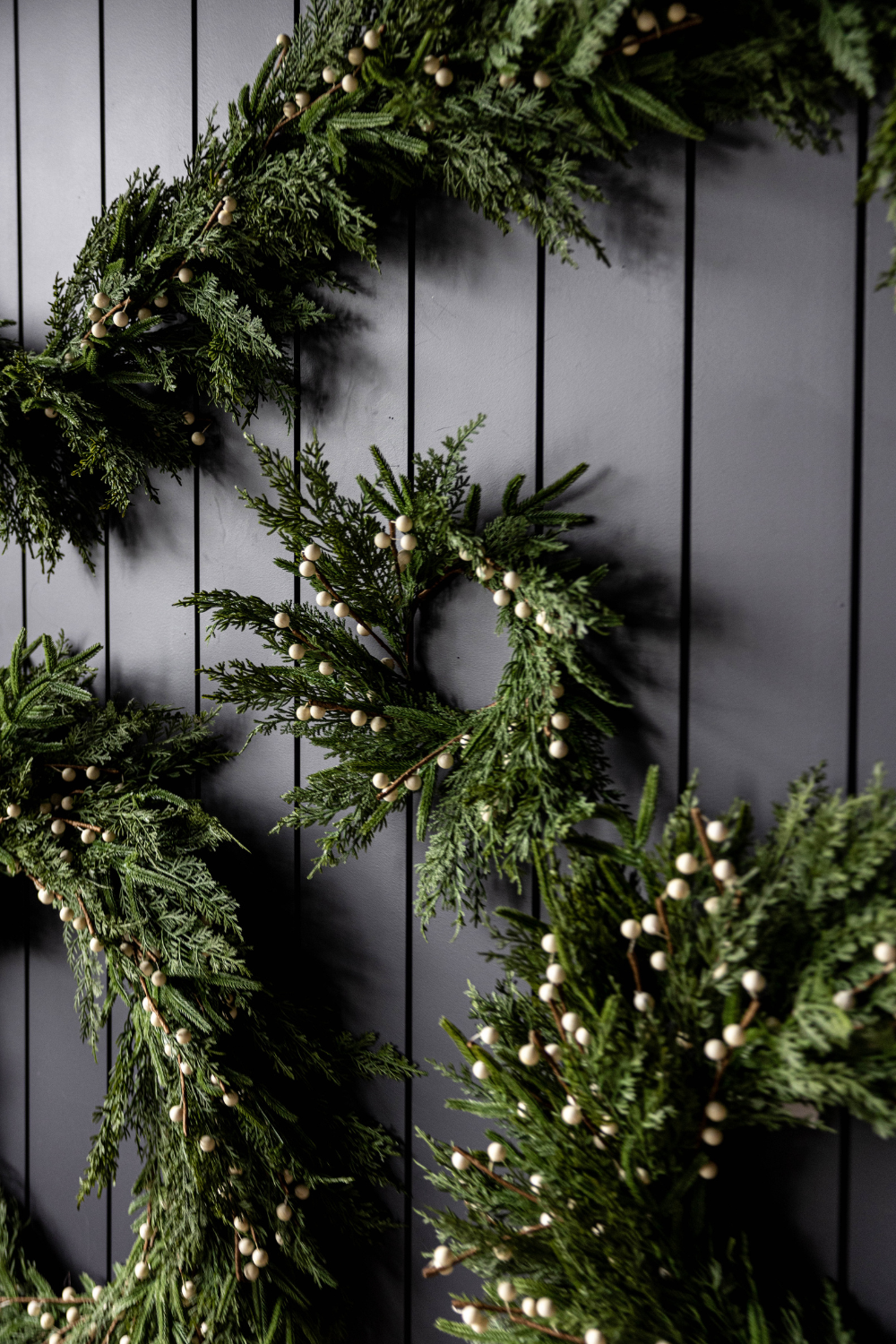 White Plum Berry Norfolk Cypress Real Touch Wreath - 14" - Image 6