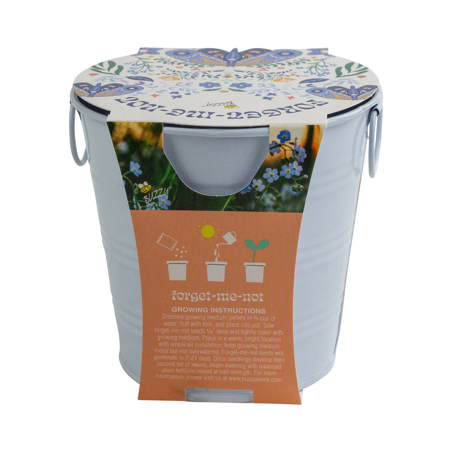 Painted Flower Grow Pail - Forget-Me-Not Grow Kit - Image 5