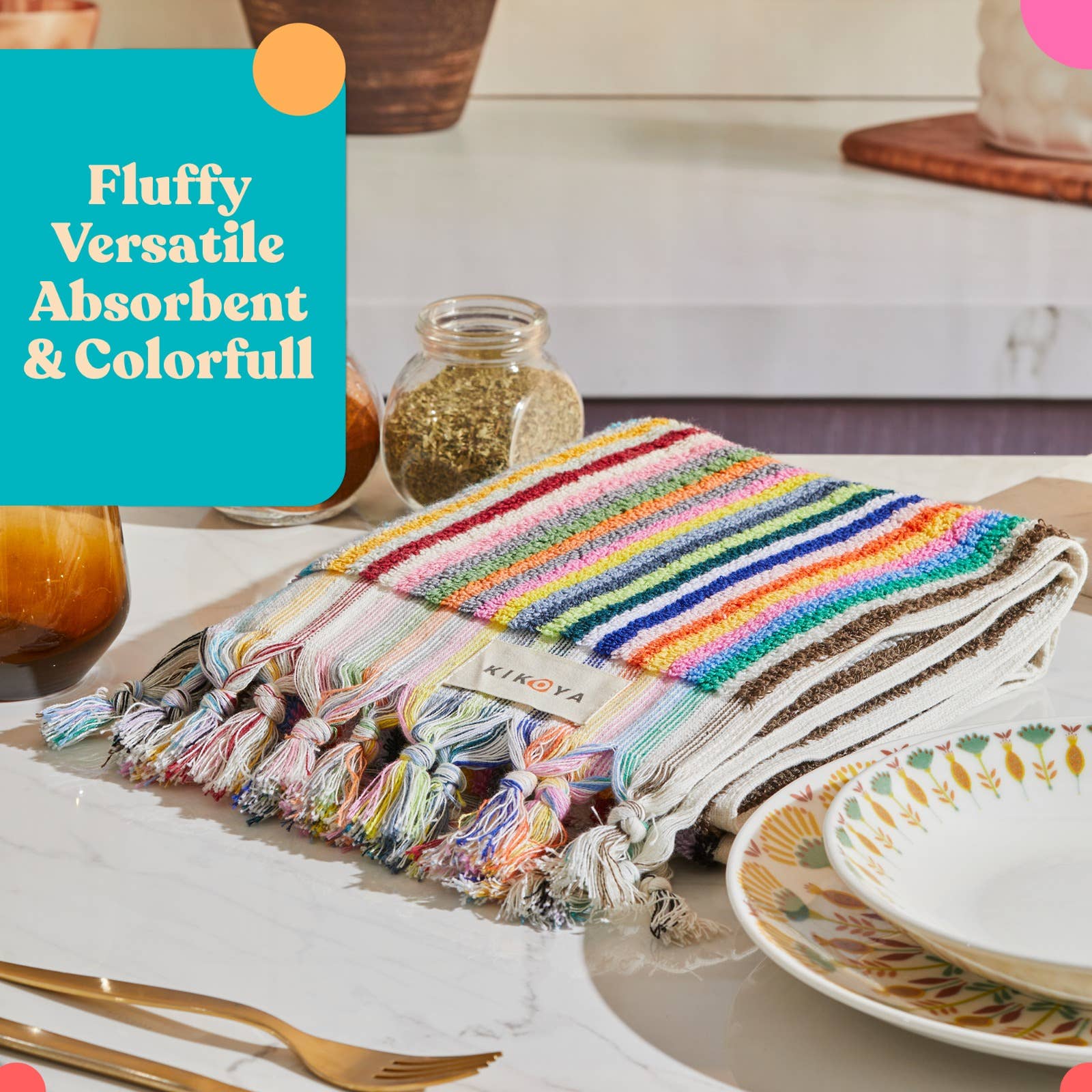 Pompom Bubble Handloomed Turkish Hand Towels: Mustard - Image 6