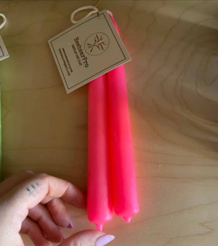 BeeBearPro candles & clay - 7" Taper Candle / Candlestick / Dinner Candle / Beeswax - Image 8