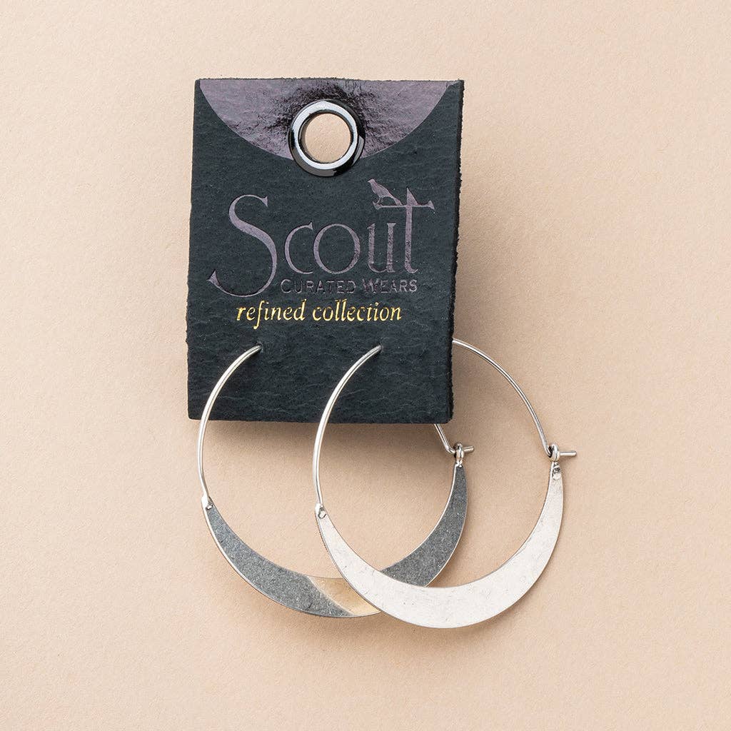 Refined Earring Collection - Crescent Hoop/Sterling Silver - Image 5