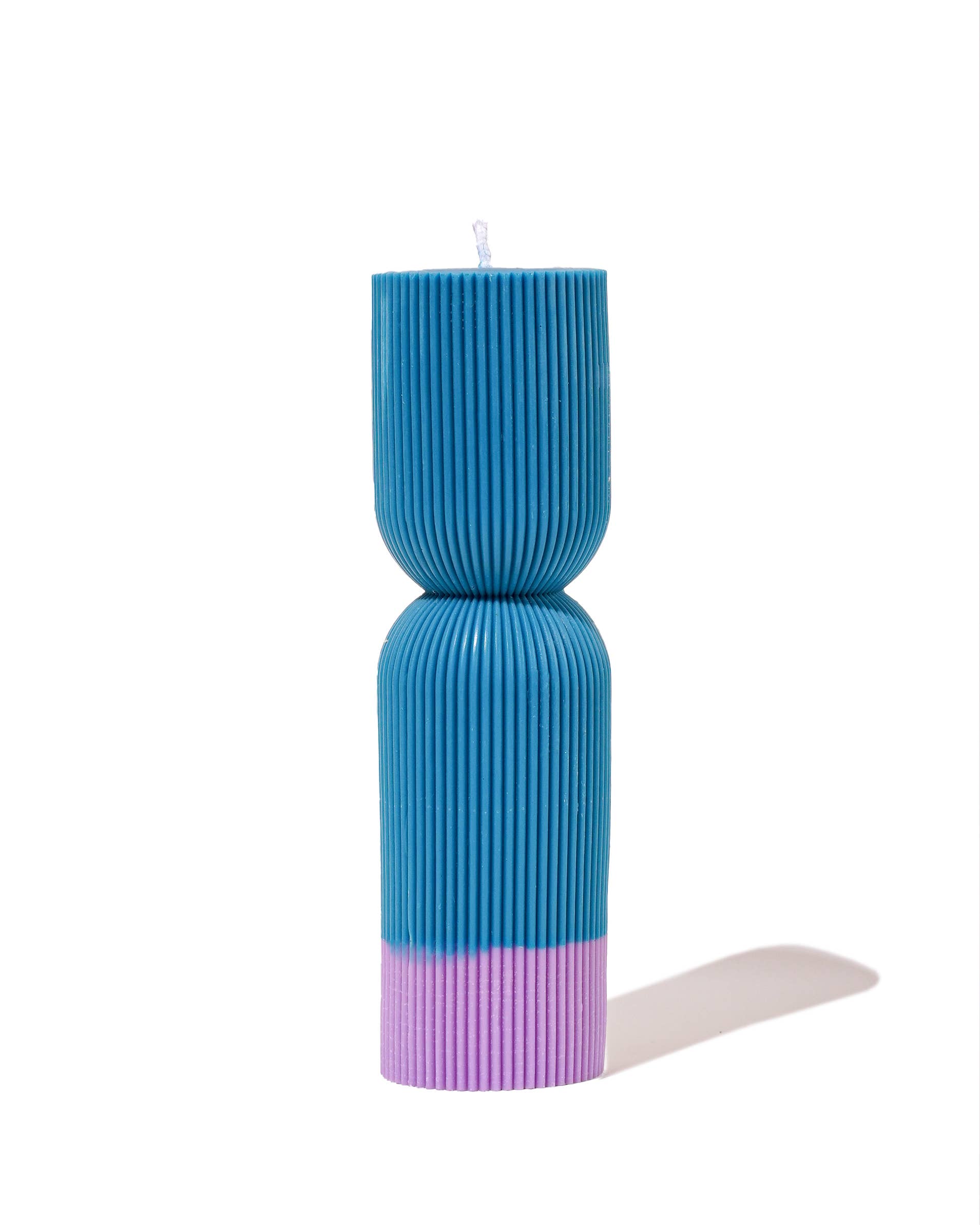 Ebb & Flow - Colour Block Pillar Candle - Storm Blue / Violet
