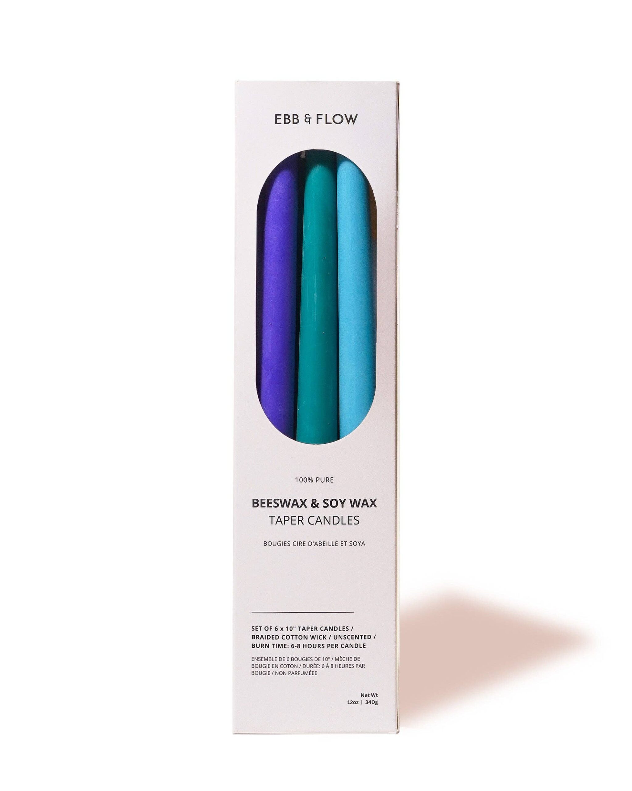 Ebb & Flow - Beeswax / Soy Taper Candle Box Set - Cool