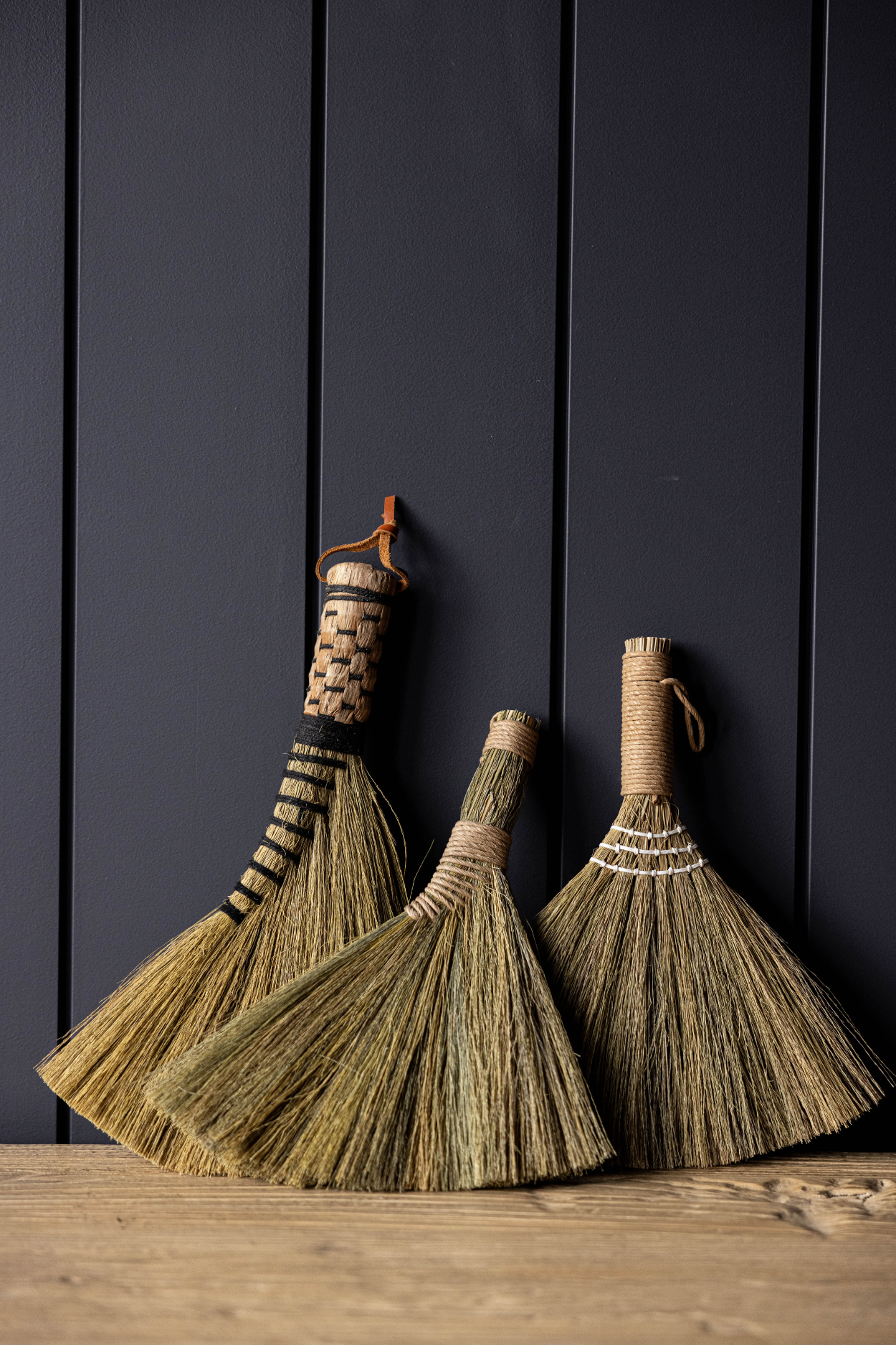 Soft Woven Handle Brooms: Beige