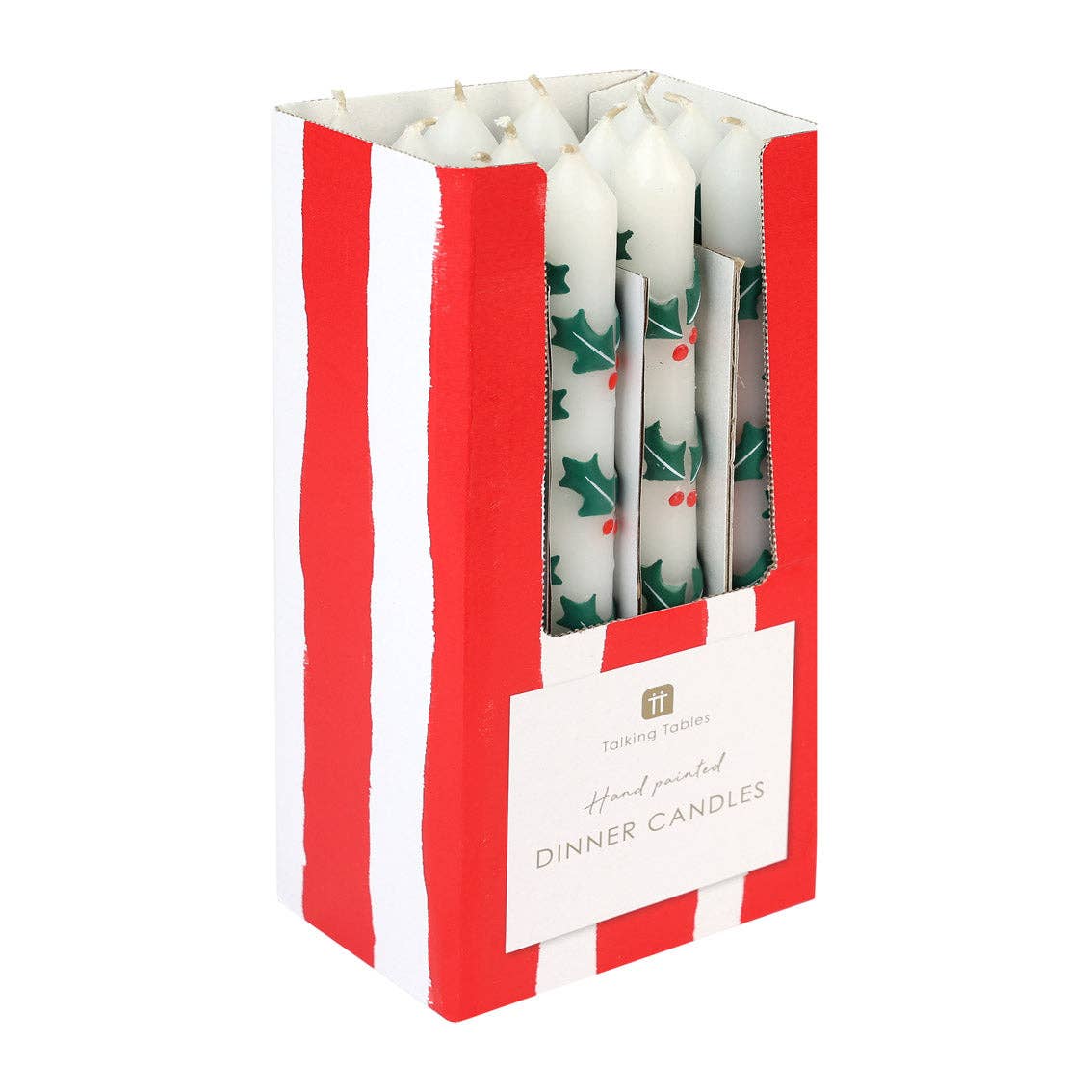 Botanical Holly Christmas Dinner Candles - POS Unit