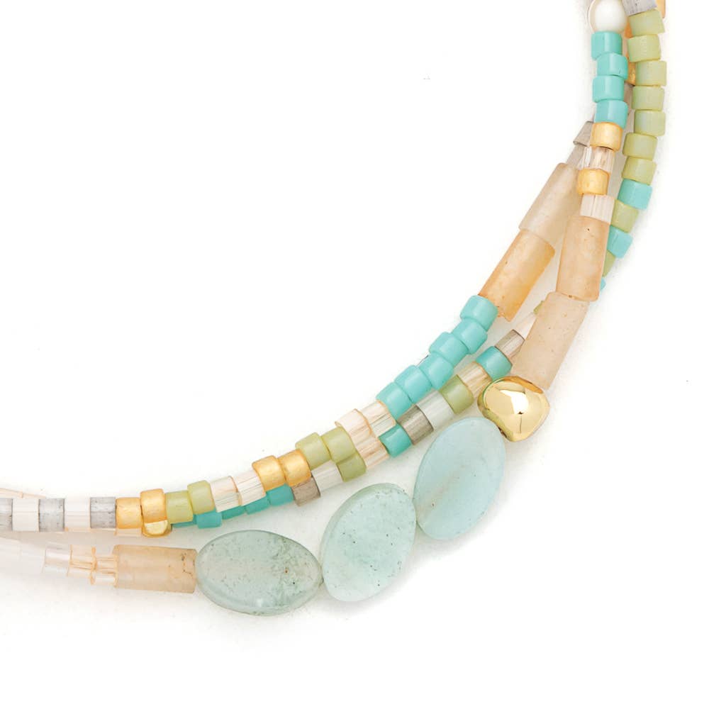 Mixed Media Bracelet - Courage/Amazonite/Gold - Image 3